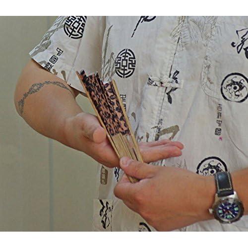 Abanico Plegable Salutto de Algodón Leopardo 22cm para Boda