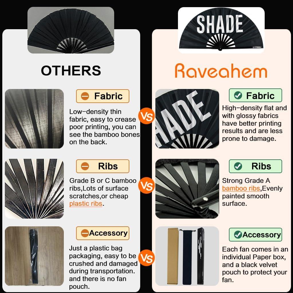 Ventilador de Mano Plegable Raveahem de Bambú 34 cm