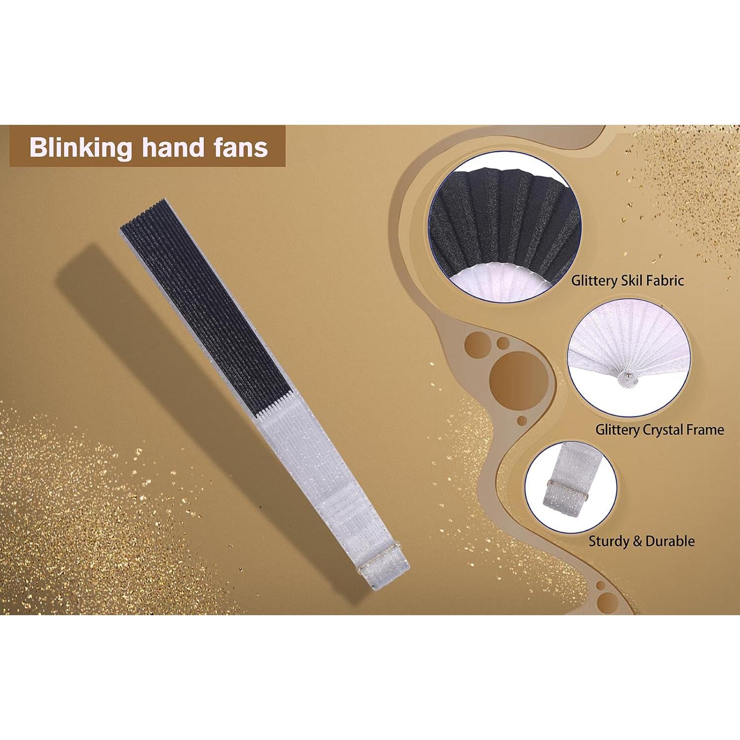 Abanico Plegable Decorativo HUNANBANG 4 Piezas Brillante