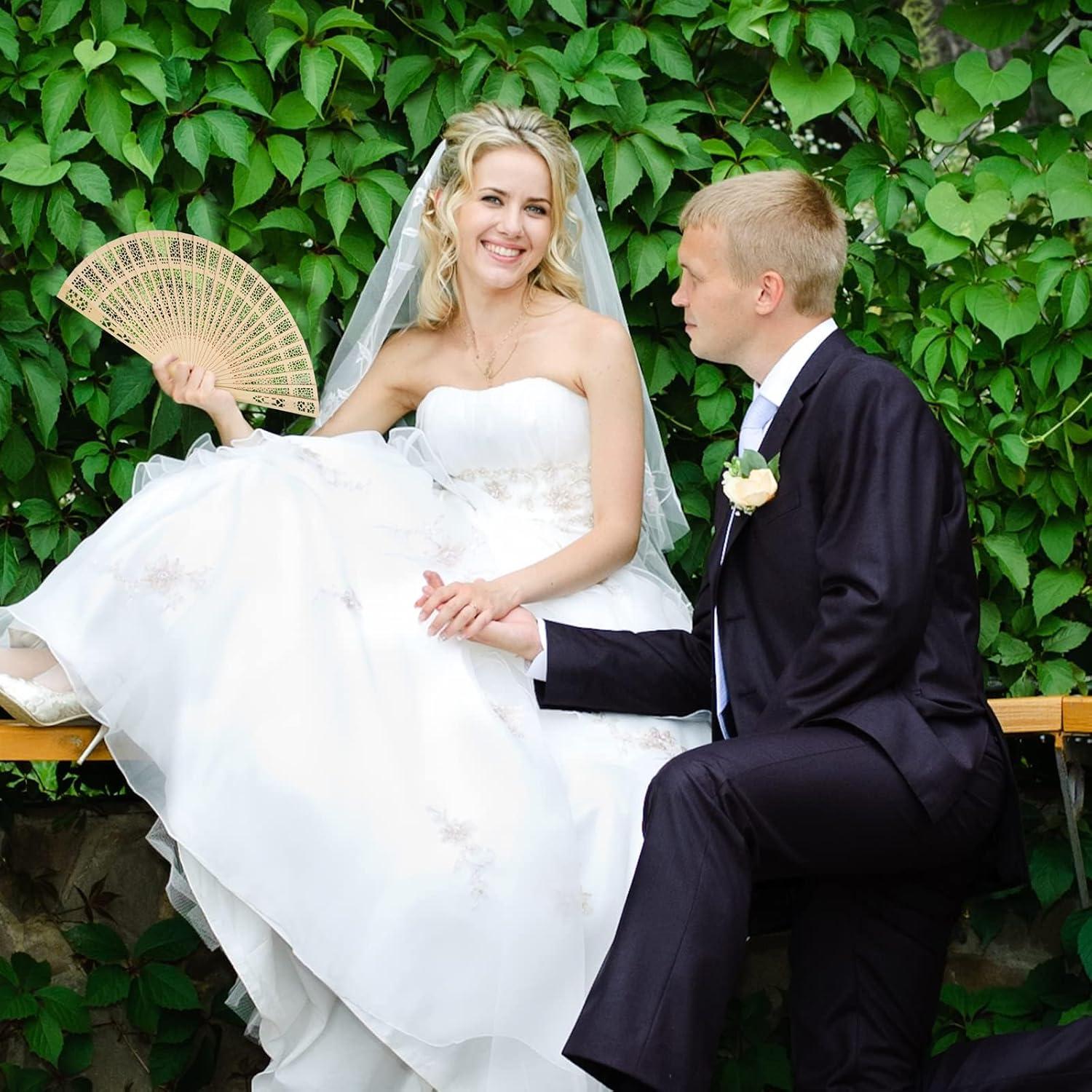 Abanicos de Sándalo MCEAST 72 Piezas con Bolsas de Regalo