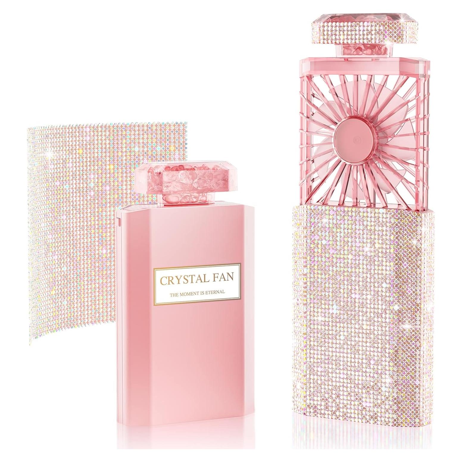 Ventilador Personal Recargable JENTXON Bling Rosa 3 Velocidades