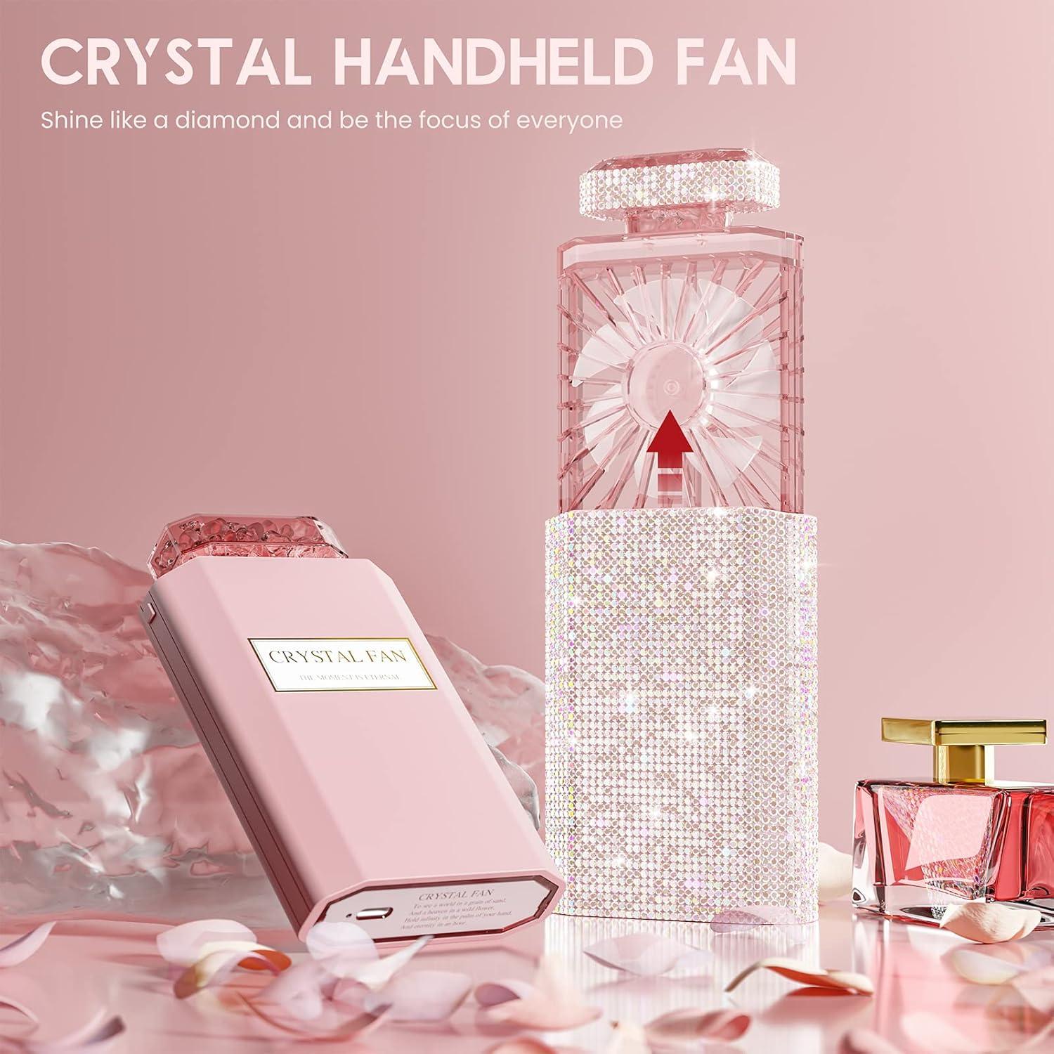 Ventilador Personal Recargable JENTXON Bling Rosa 3 Velocidades