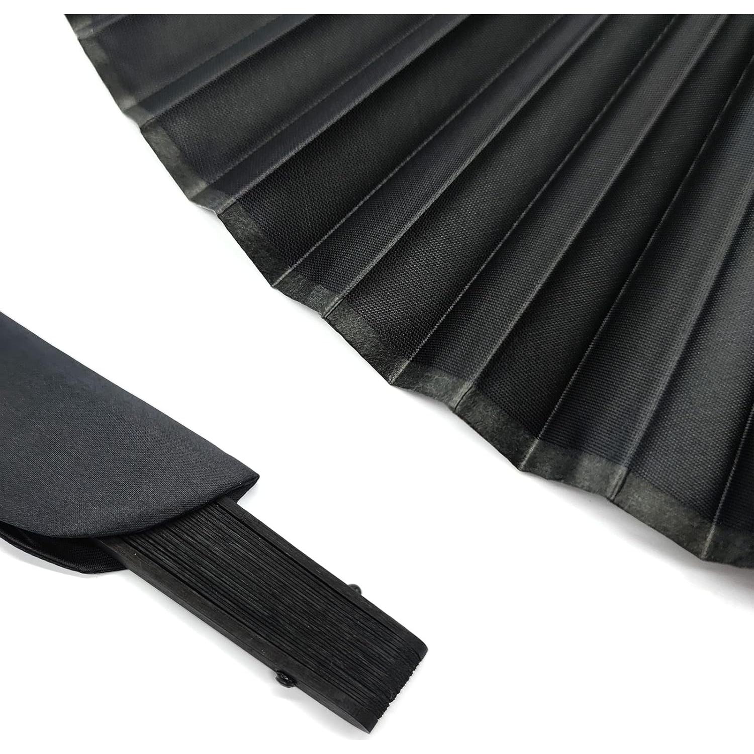 Ventilador de Mano Plegable BlingKingdom Negro de Bambú 21cm