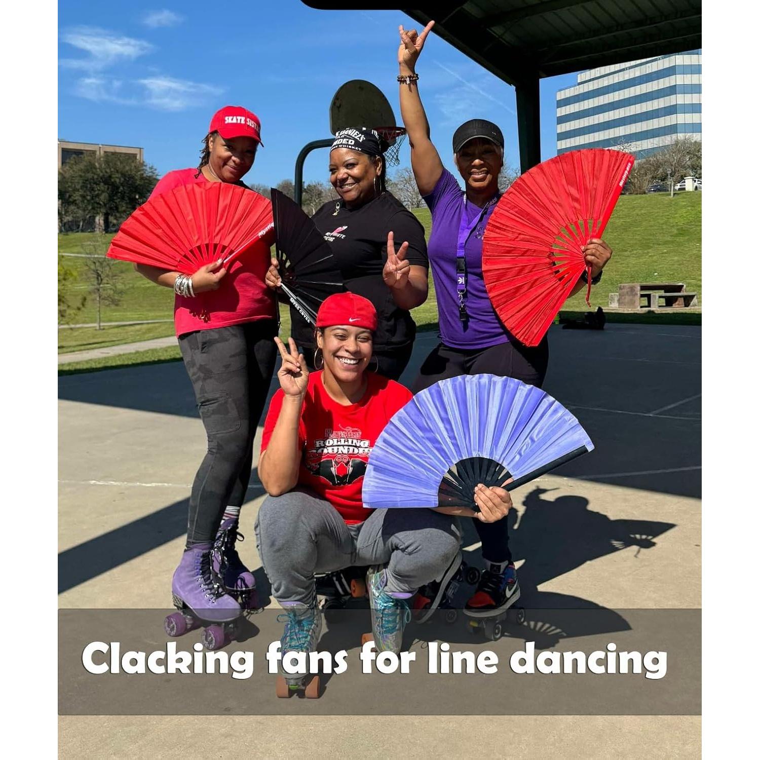 Ventilador Plegable Grande GeGeYa 33 cm Rosa para Baile