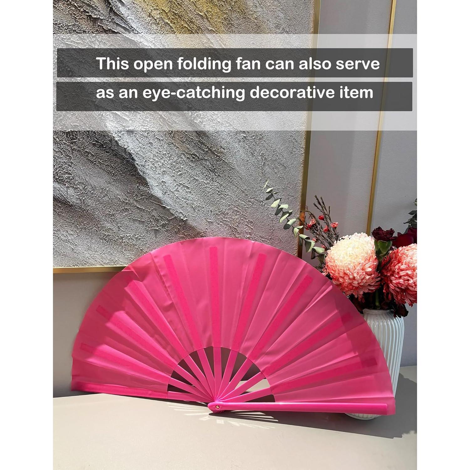 Ventilador Plegable Grande GeGeYa 33 cm Rosa para Baile