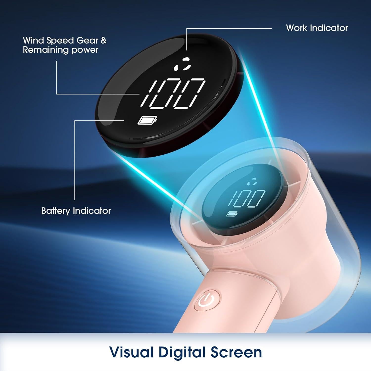 Ventilador Portátil de Mano JINLICTE F23 5000mAh Rosa