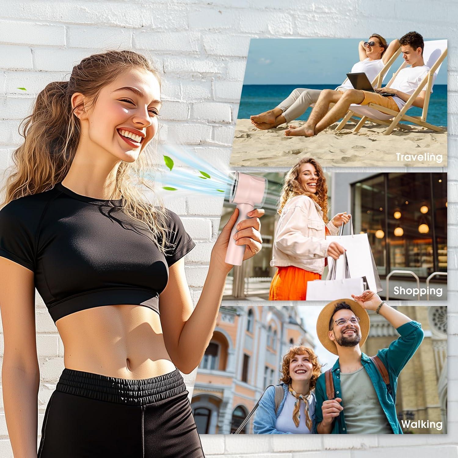 Ventilador Portátil de Mano JINLICTE F23 5000mAh Rosa