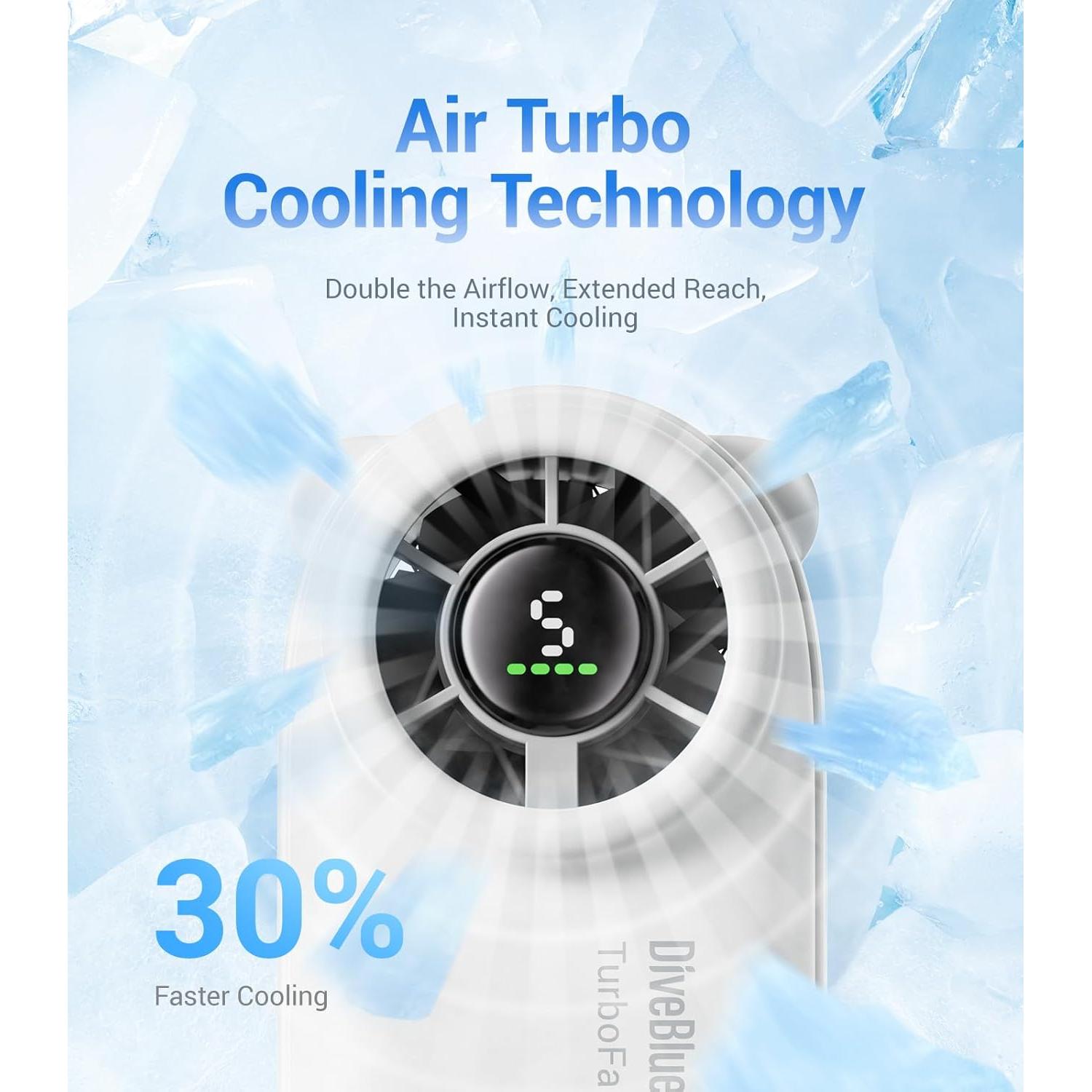 Ventilador Portátil de Mano Diveblues D5041 4000mAh 5 Velocidades