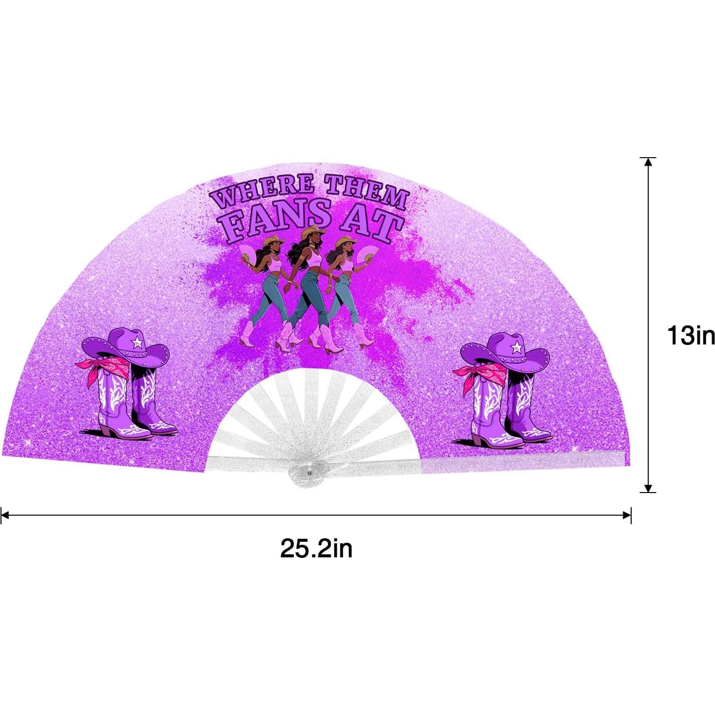 Ventilador de mano Boots on the Ground Púrpura 66 cm Plegable