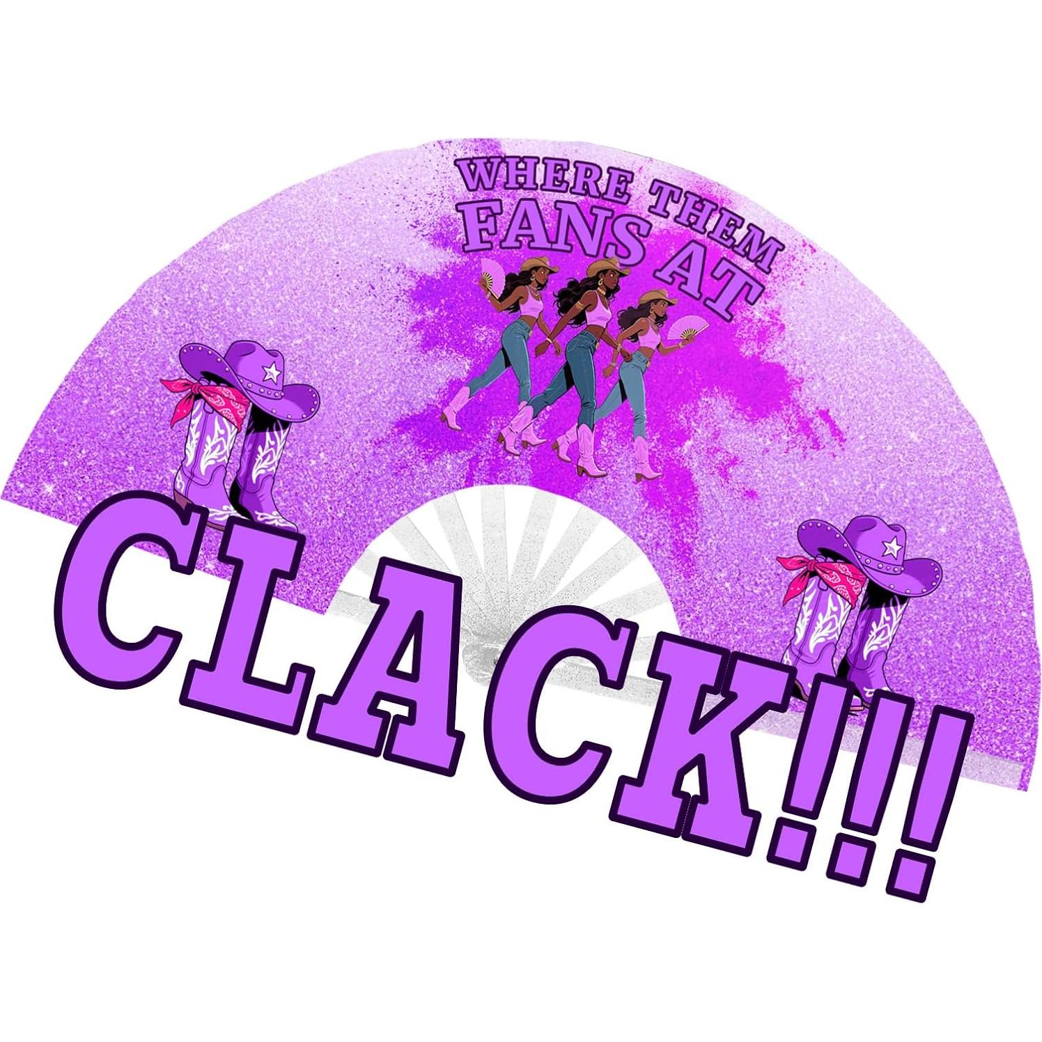 Ventilador de mano Boots on the Ground Púrpura 66 cm Plegable