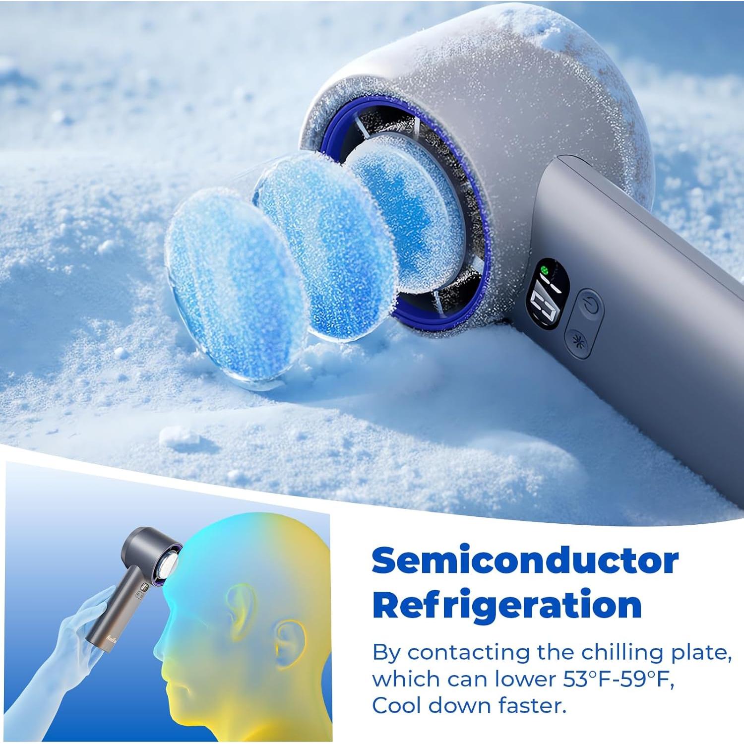 Ventilador de Mano Portátil 5200mAh Turbo Gris 100 Velocidades