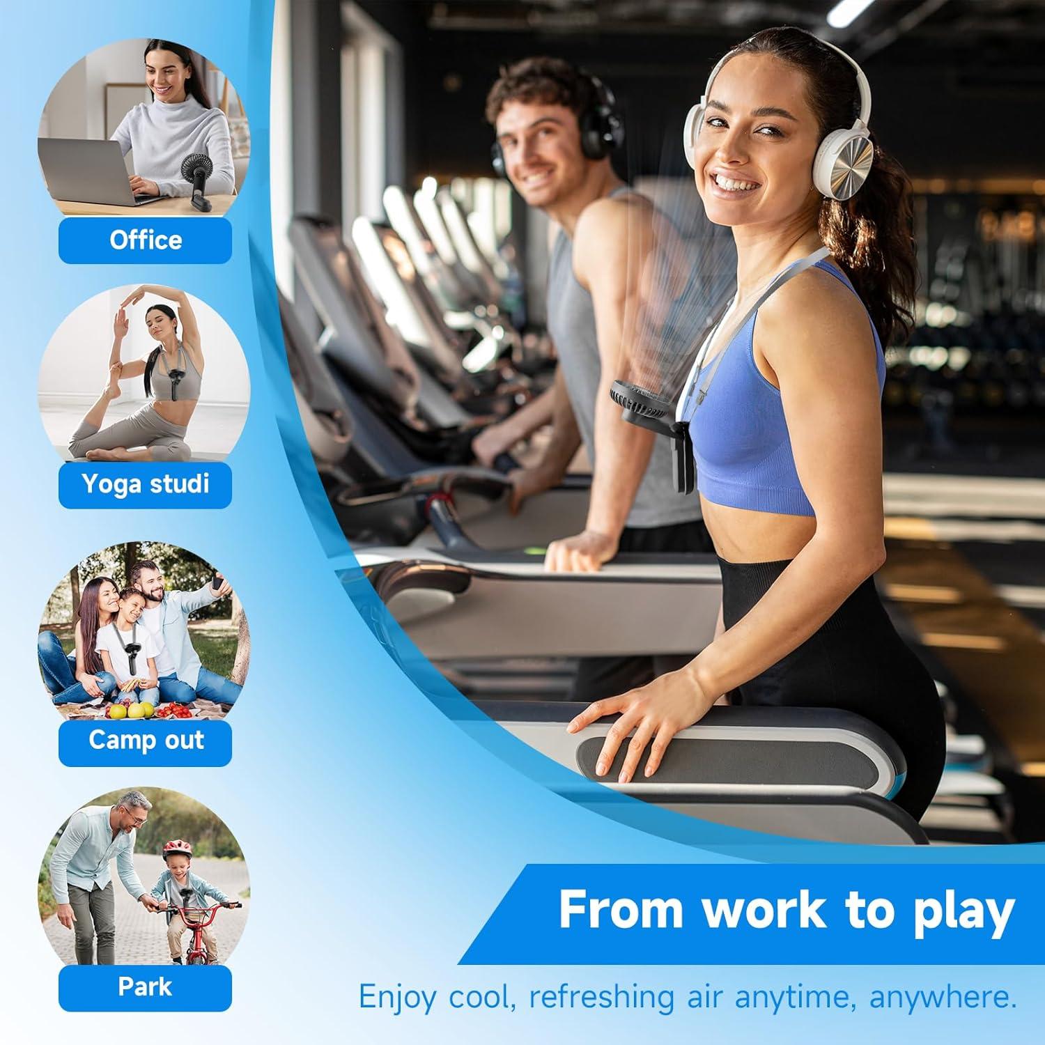 Ventilador Portátil Dhenrio Negro 5 Velocidades Plegable USB