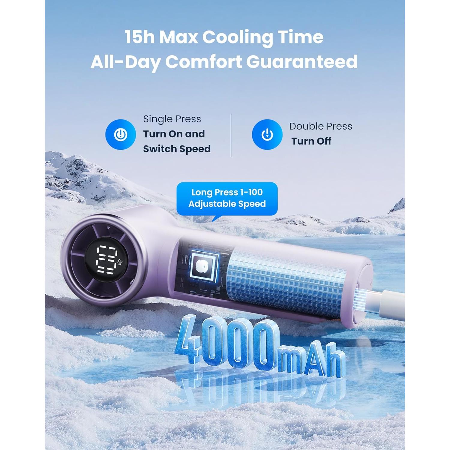 Ventilador de Mano Gaiatop HF-20 Turbo Mini 15h Enfriamiento