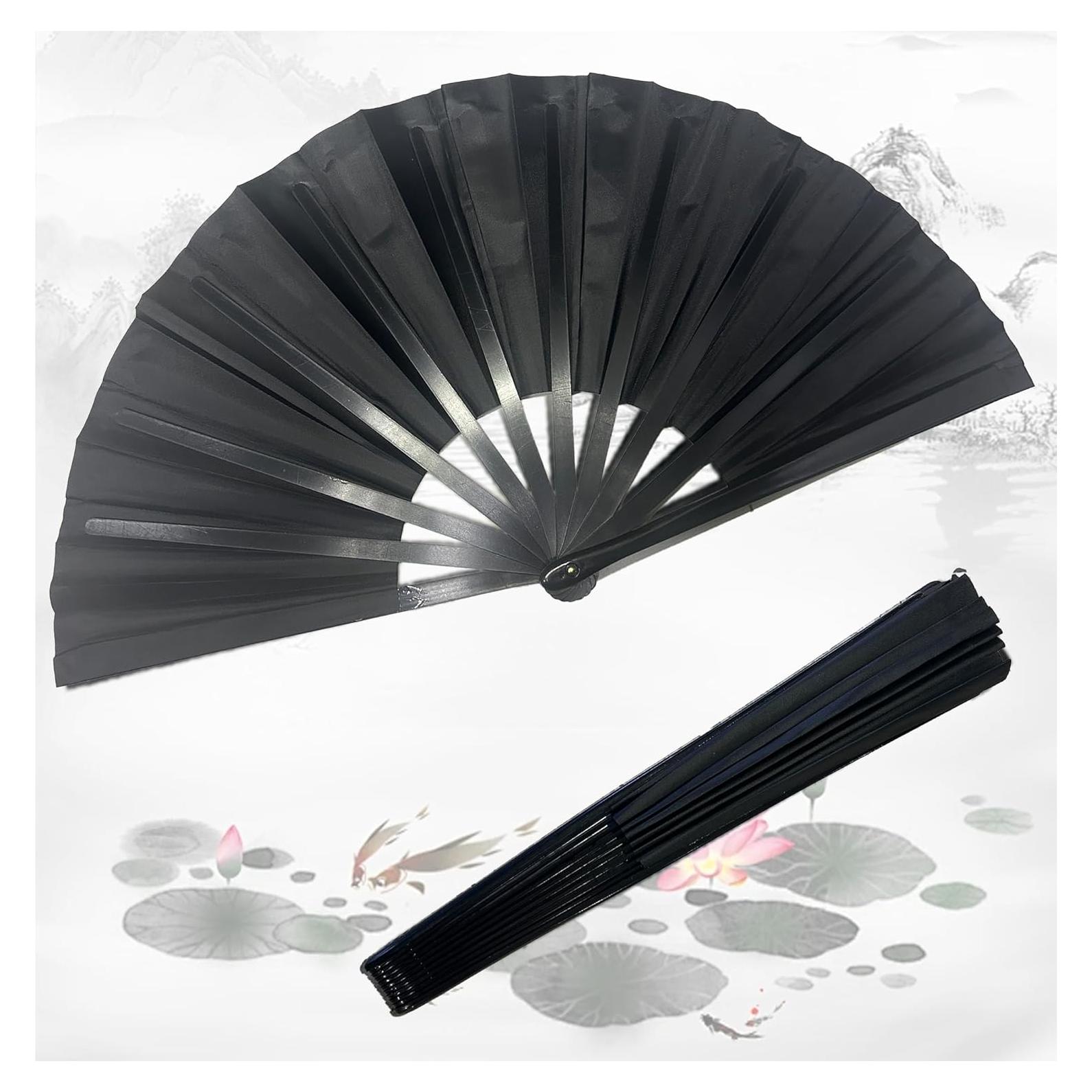 Abanico Plegable Clussbin Negro para Danza y Fiesta