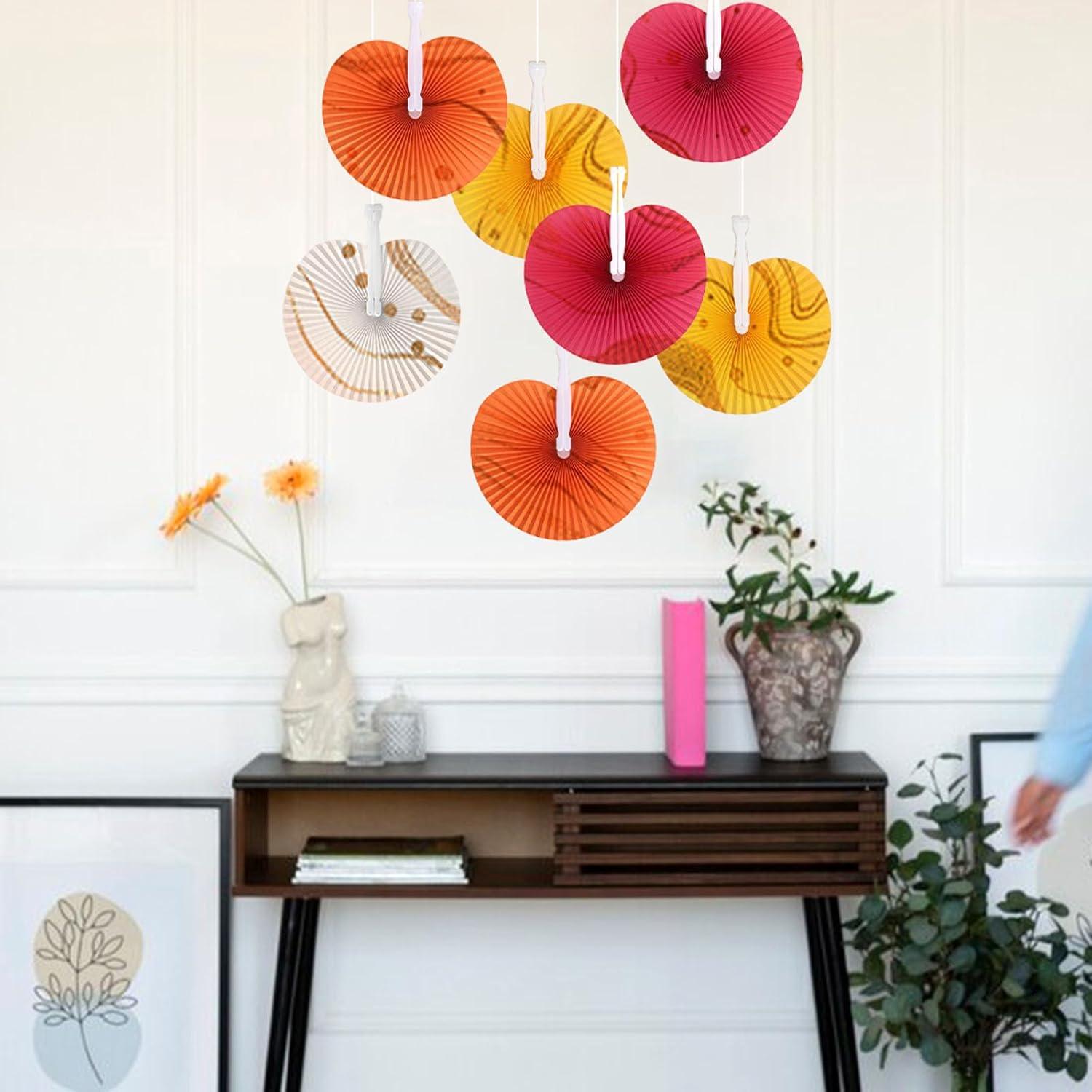 Abanicos Plegables de Papel Blancos JOHAUSE - 12 Unidades