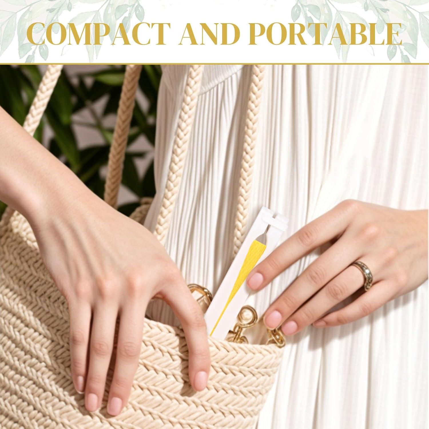 Abanicos Plegables de Papel Blancos JOHAUSE - 12 Unidades