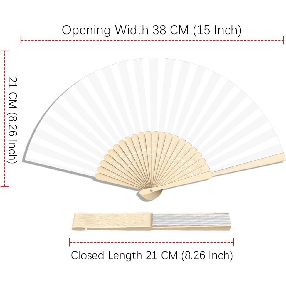 Set de 12 Abanicos Plegables Raveahem 21 cm Colores Mezclados