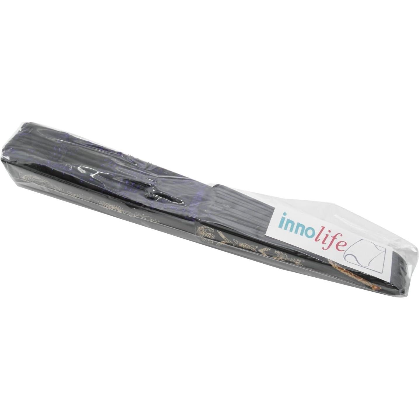 Abanico Plegable InnoLife Pavo Real Bordado Colorido 43 cm