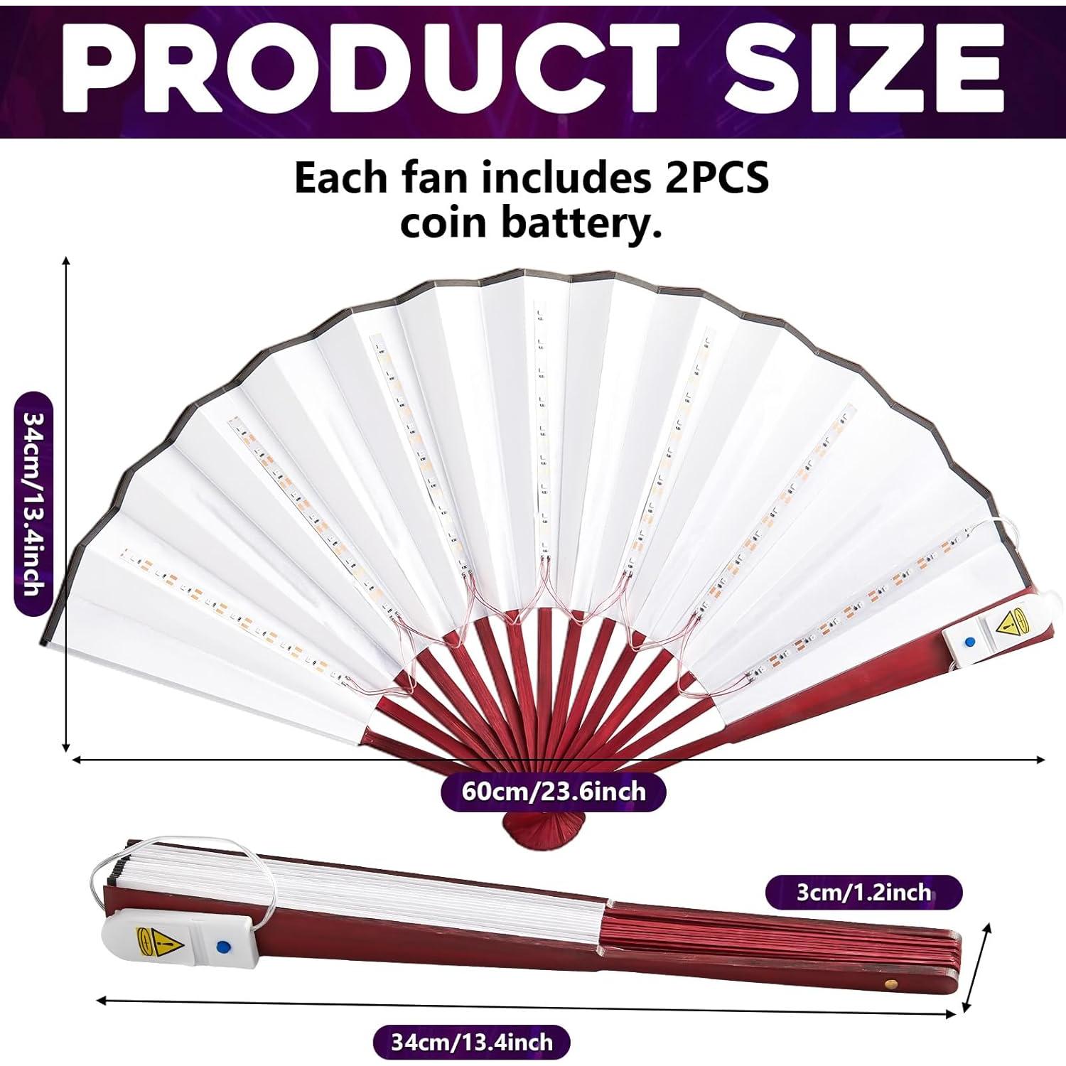 Juego de 6 Ventiladores de Mano LED Oitnlaughter Multicolor