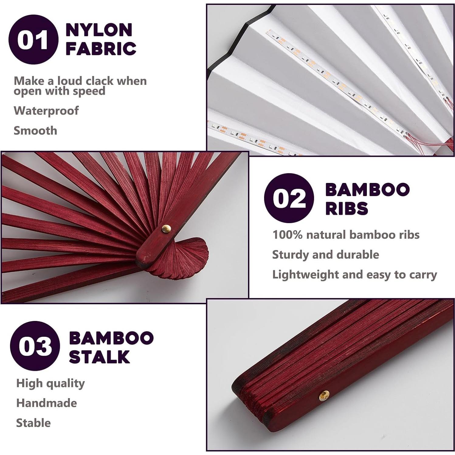 Juego de 6 Ventiladores de Mano LED Oitnlaughter Multicolor