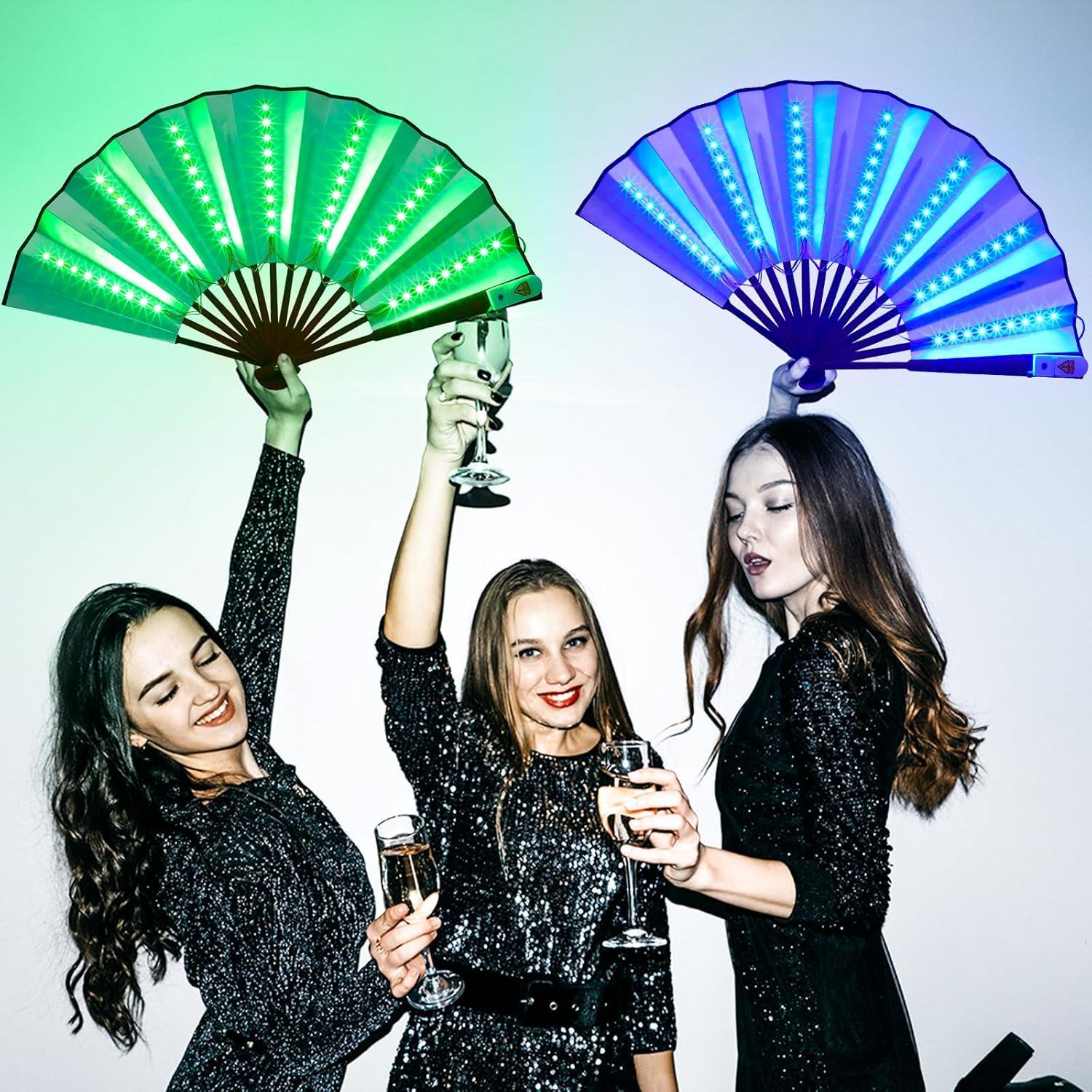 Juego de 6 Ventiladores de Mano LED Oitnlaughter Multicolor