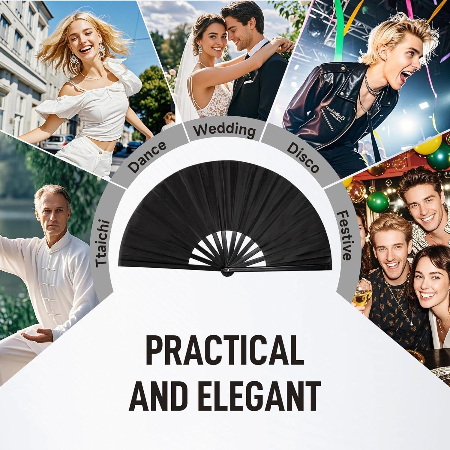 Ventilador de Mano Boots on The Ground para Danza - Negro