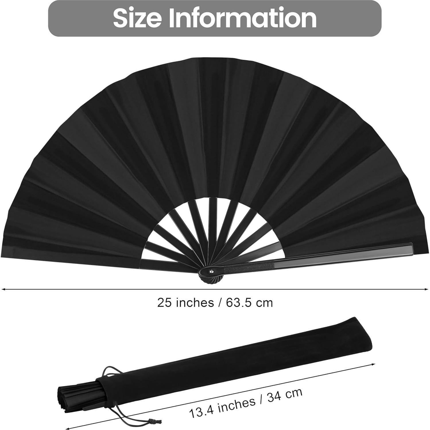 Aodaer 4 Abanicos de Seda Plegables para Tai Chi - Rosa, Negro, Blanco, Azul