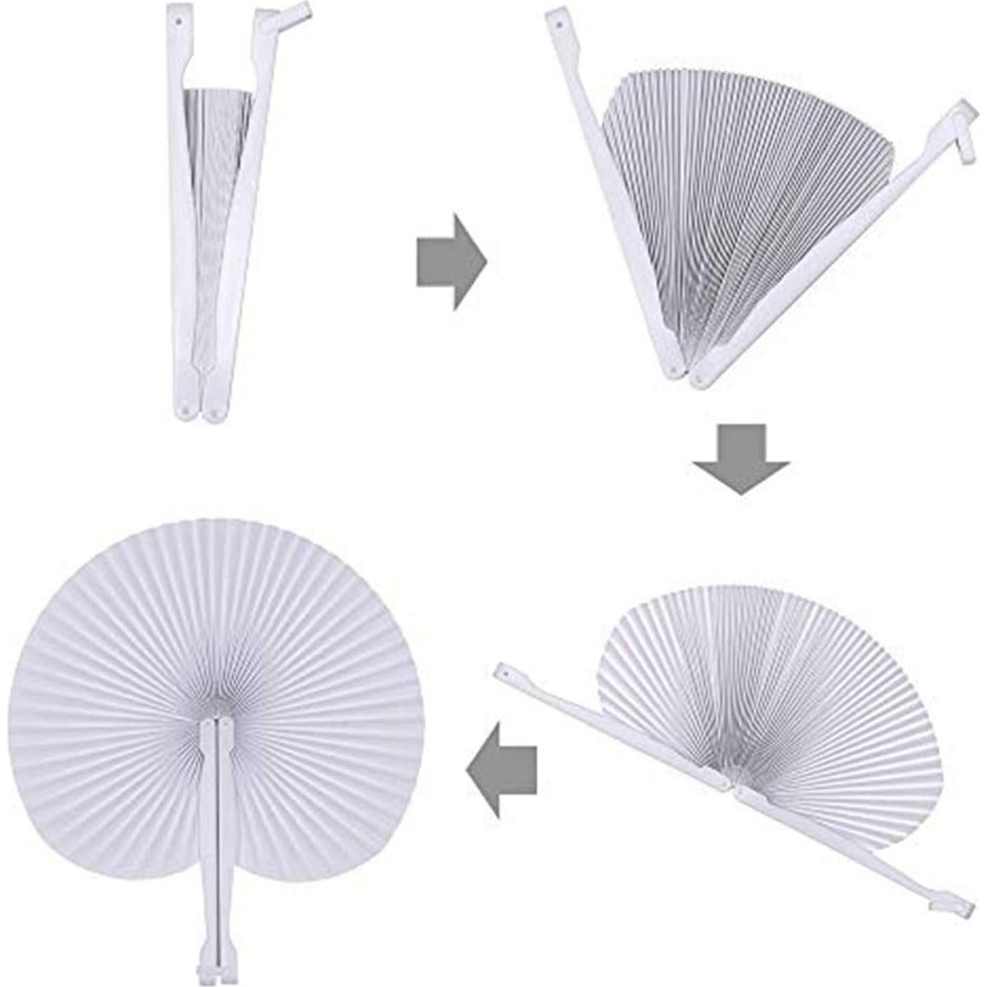 60 Abanicos de Papel Blancos Plegables Bestage para Bodas