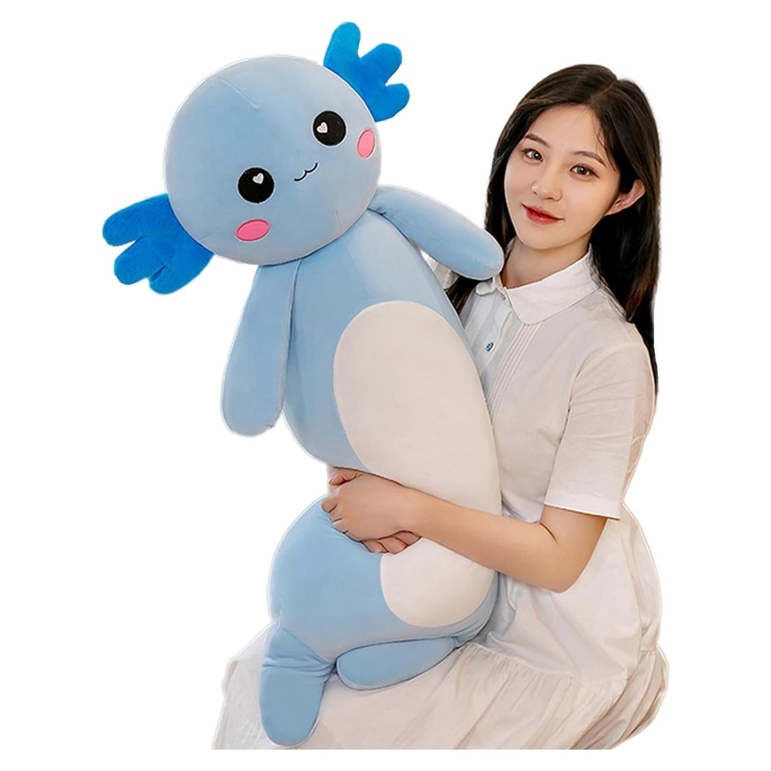 Almohada de Peluche Axolote Somao 65cm Azul Suave