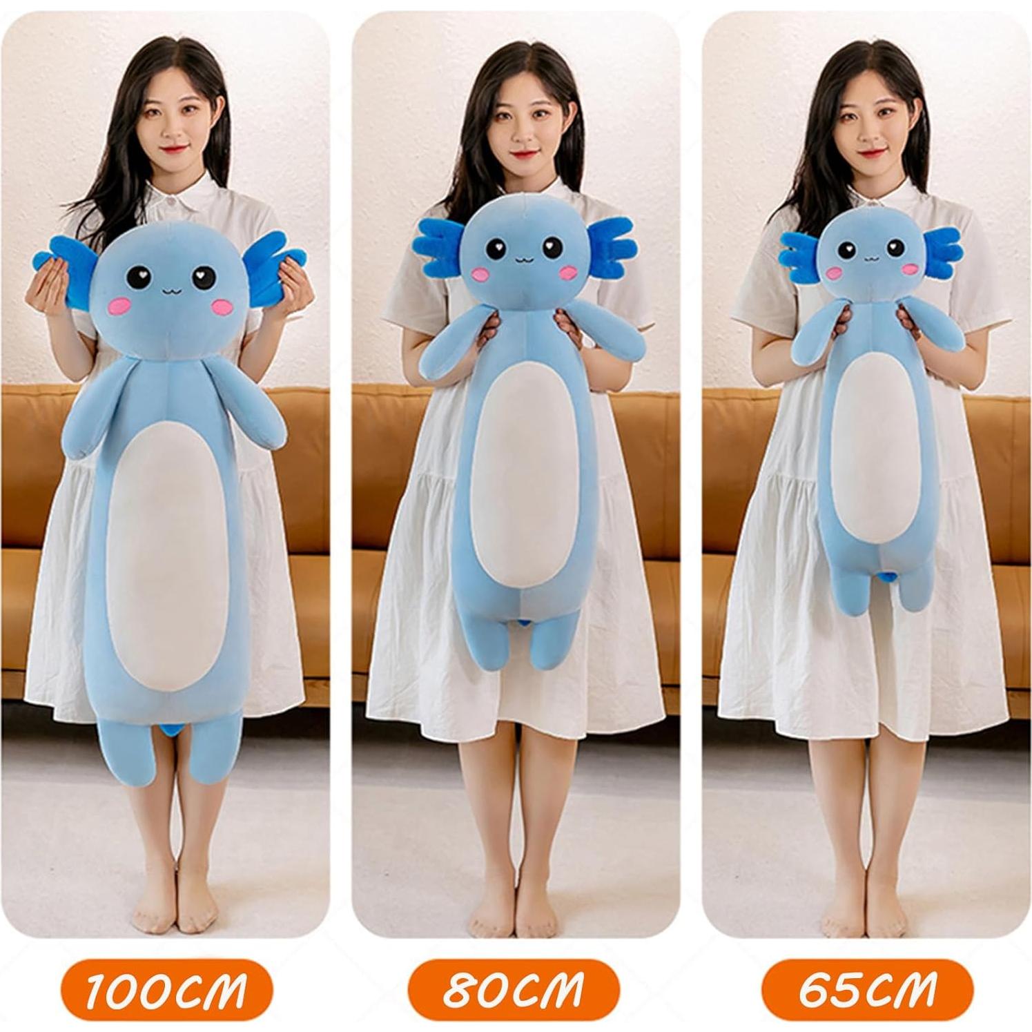 Almohada de Peluche Axolote Somao 65cm Azul Suave