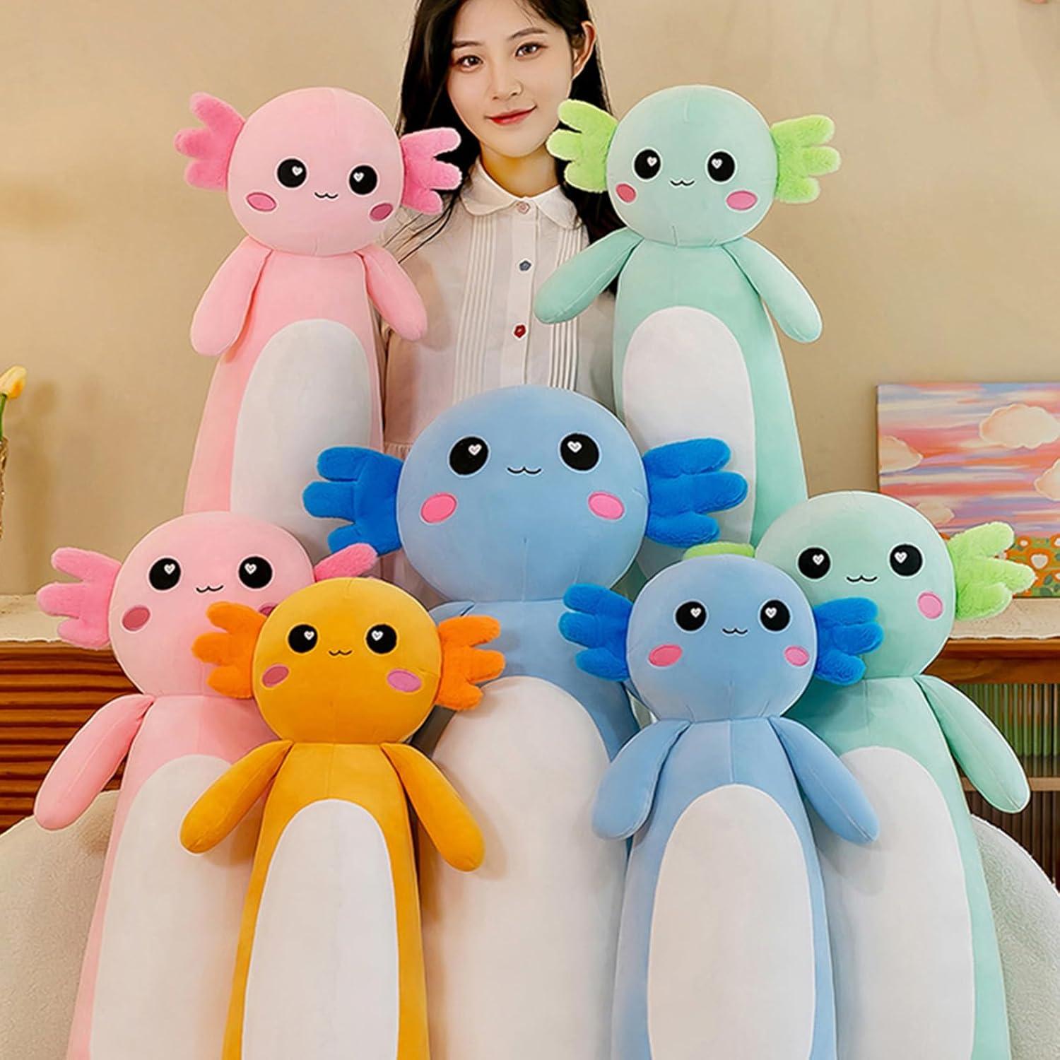 Almohada de Peluche Axolote Somao 65cm Azul Suave