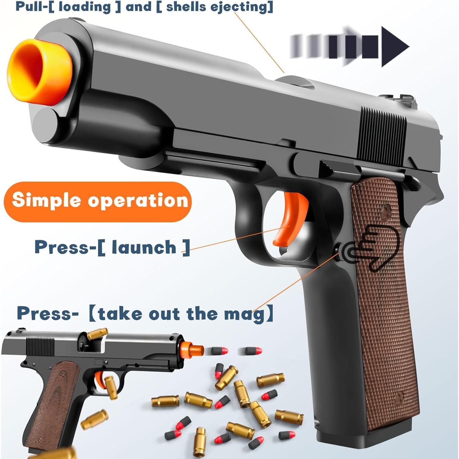 Blaster de Dardos de Espuma Serfiman con 20 Balas y Casquillos