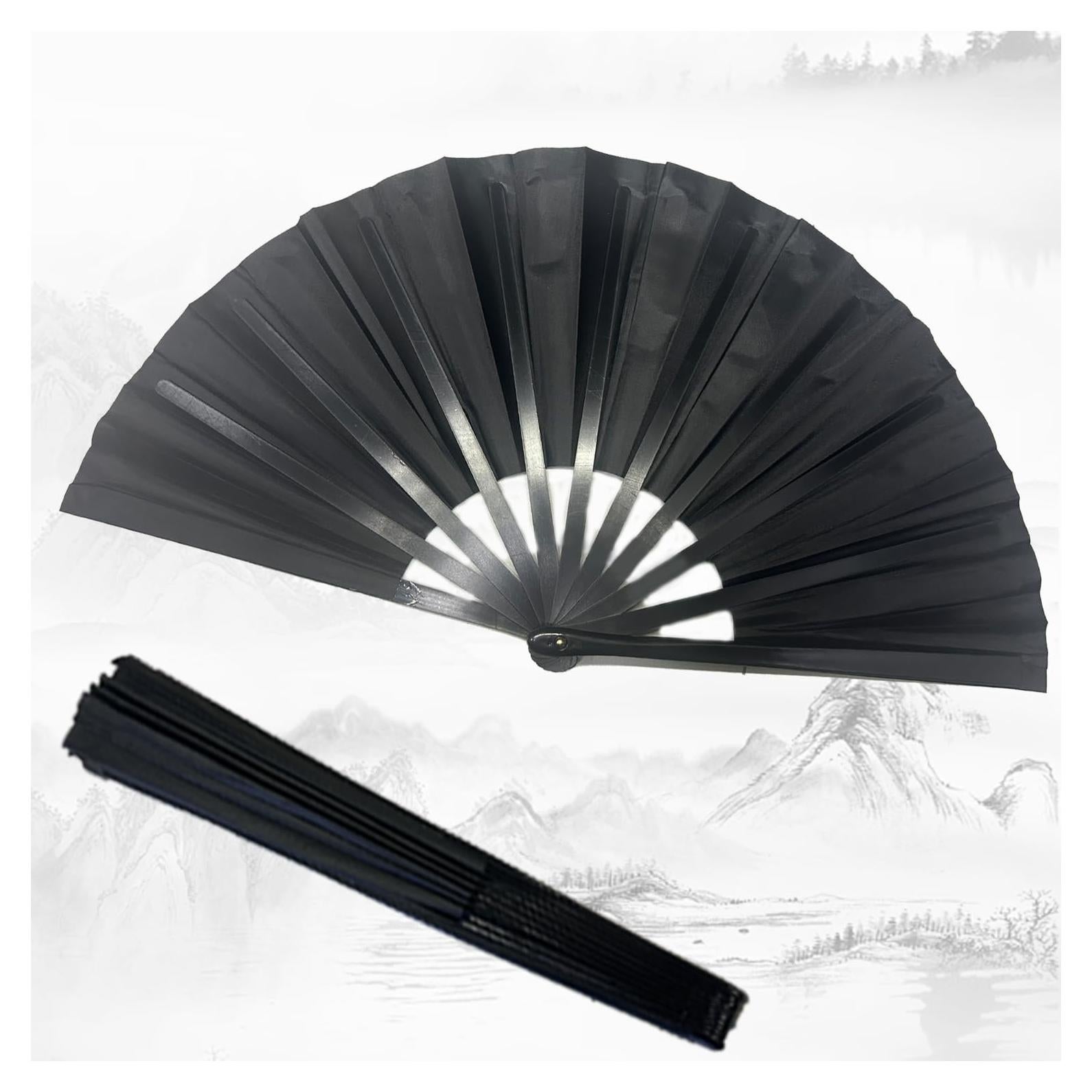 Ventilador de Mano Plegable Boots on The Ground Negro 36.7 cm