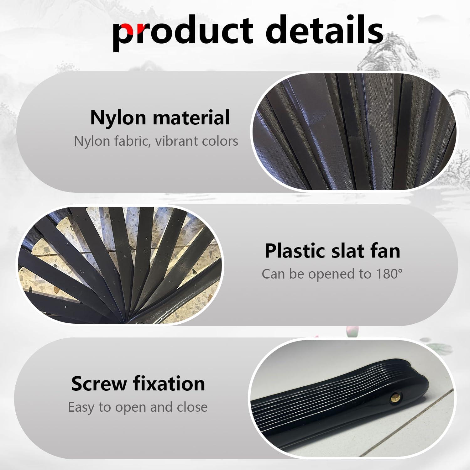 Ventilador de Mano Plegable Boots on The Ground Negro 36.7 cm