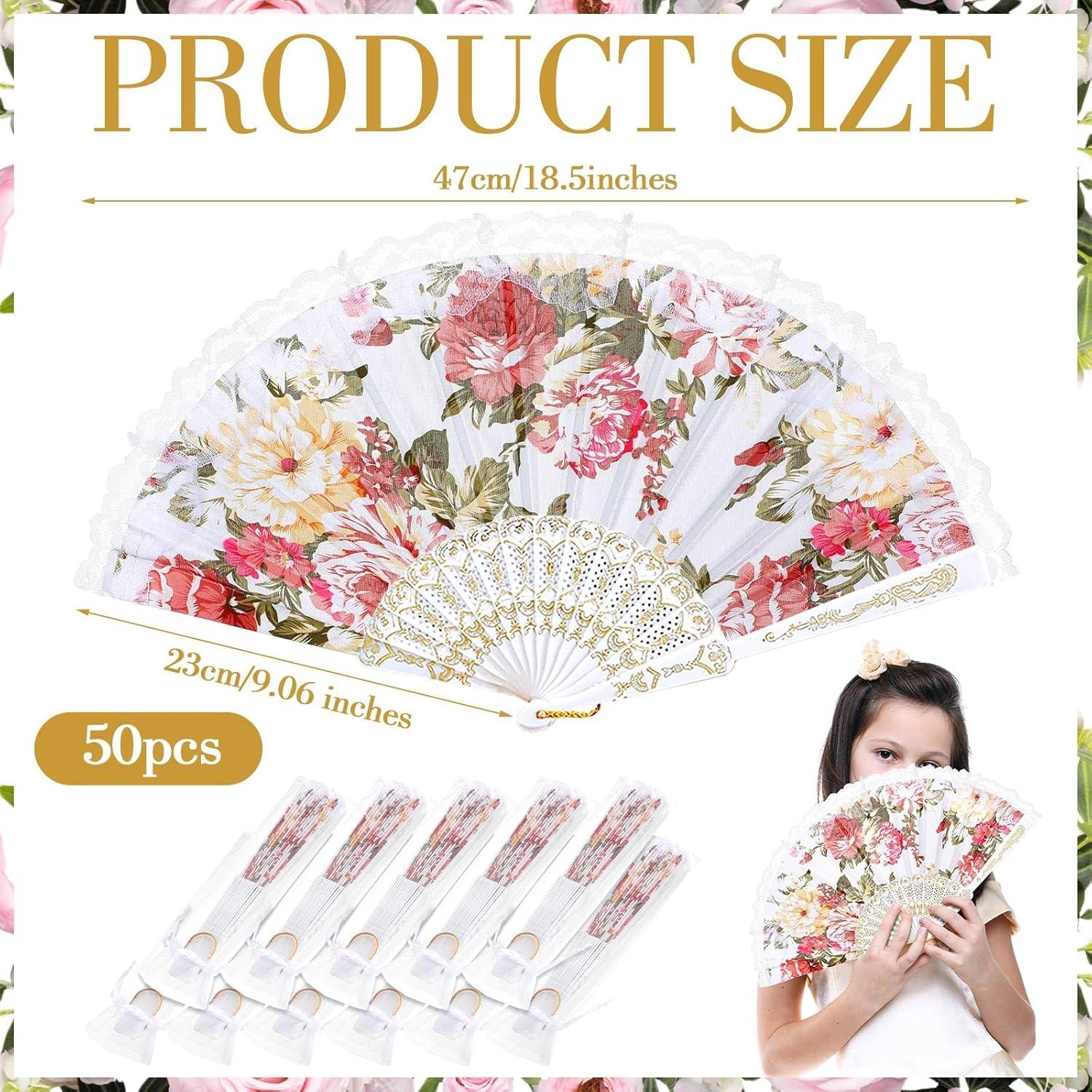 Abanicos Plegables de Encaje Geelin 50 Pcs para Boda