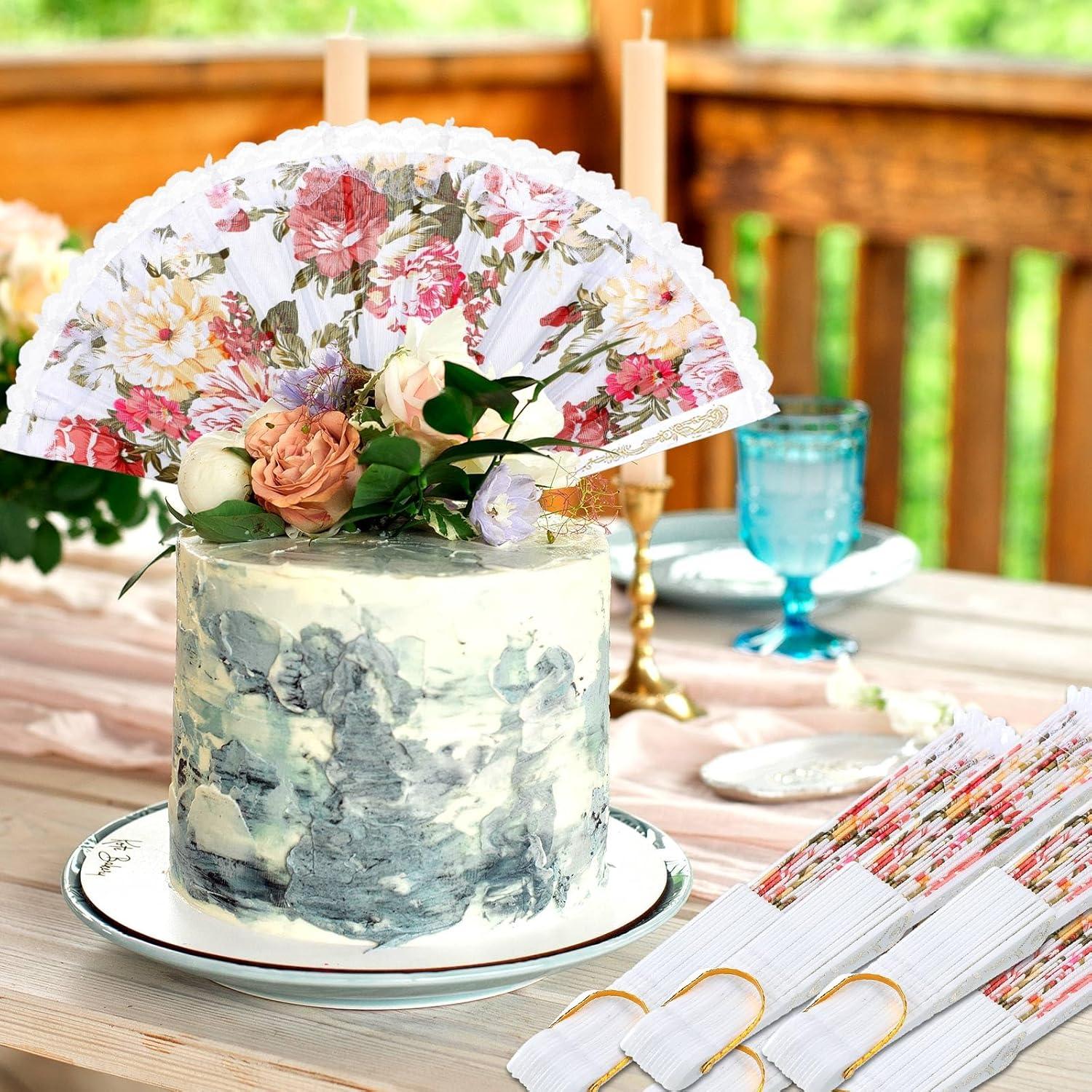 Abanicos Plegables de Encaje Geelin 50 Pcs para Boda