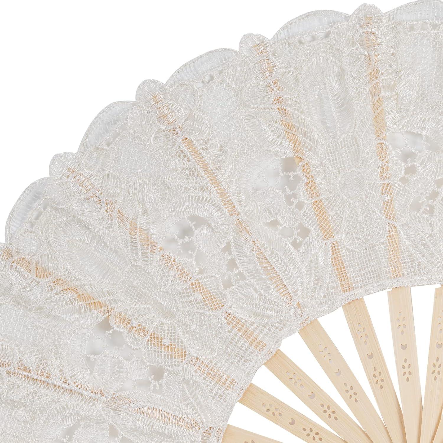 Abanico de Encaje Plegable Choyaxo Beige 43x23 cm