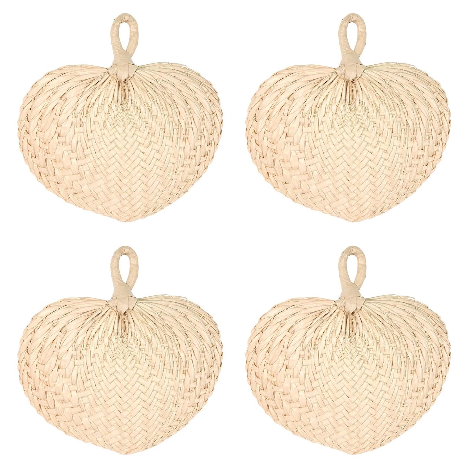 Ventiladores de Raffia Beistle 4 Piezas 28 cm Natural