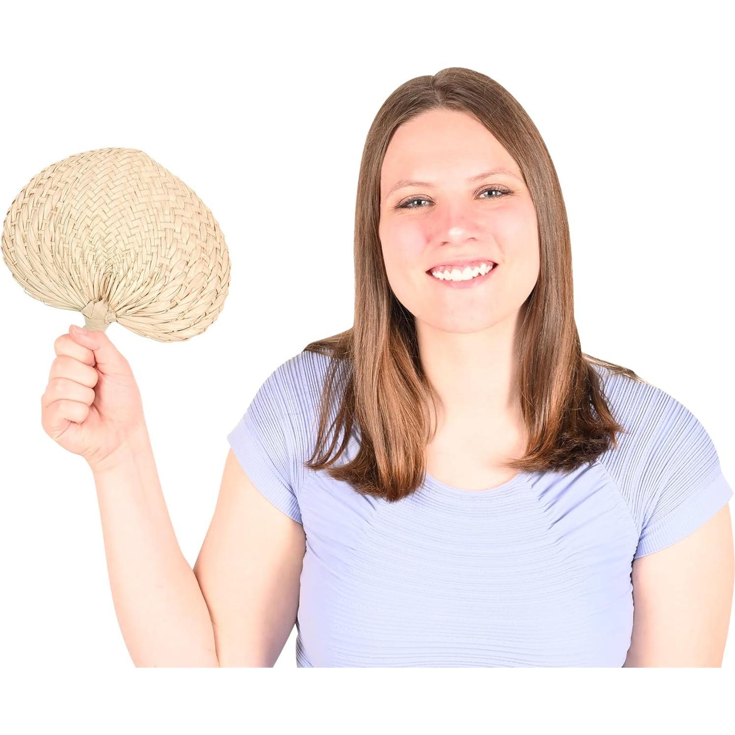 Ventiladores de Raffia Beistle 4 Piezas 28 cm Natural