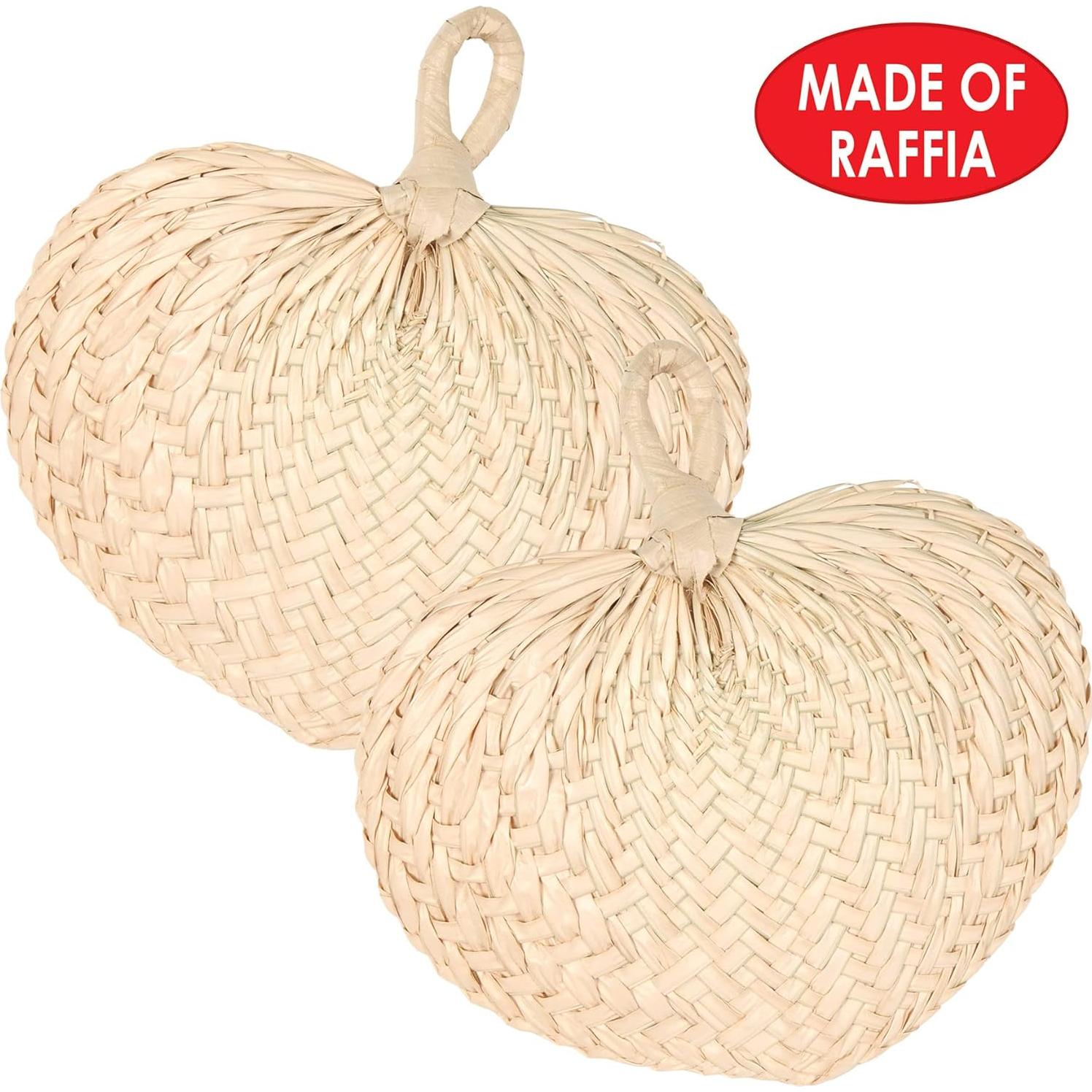 Ventiladores de Raffia Beistle 4 Piezas 28 cm Natural