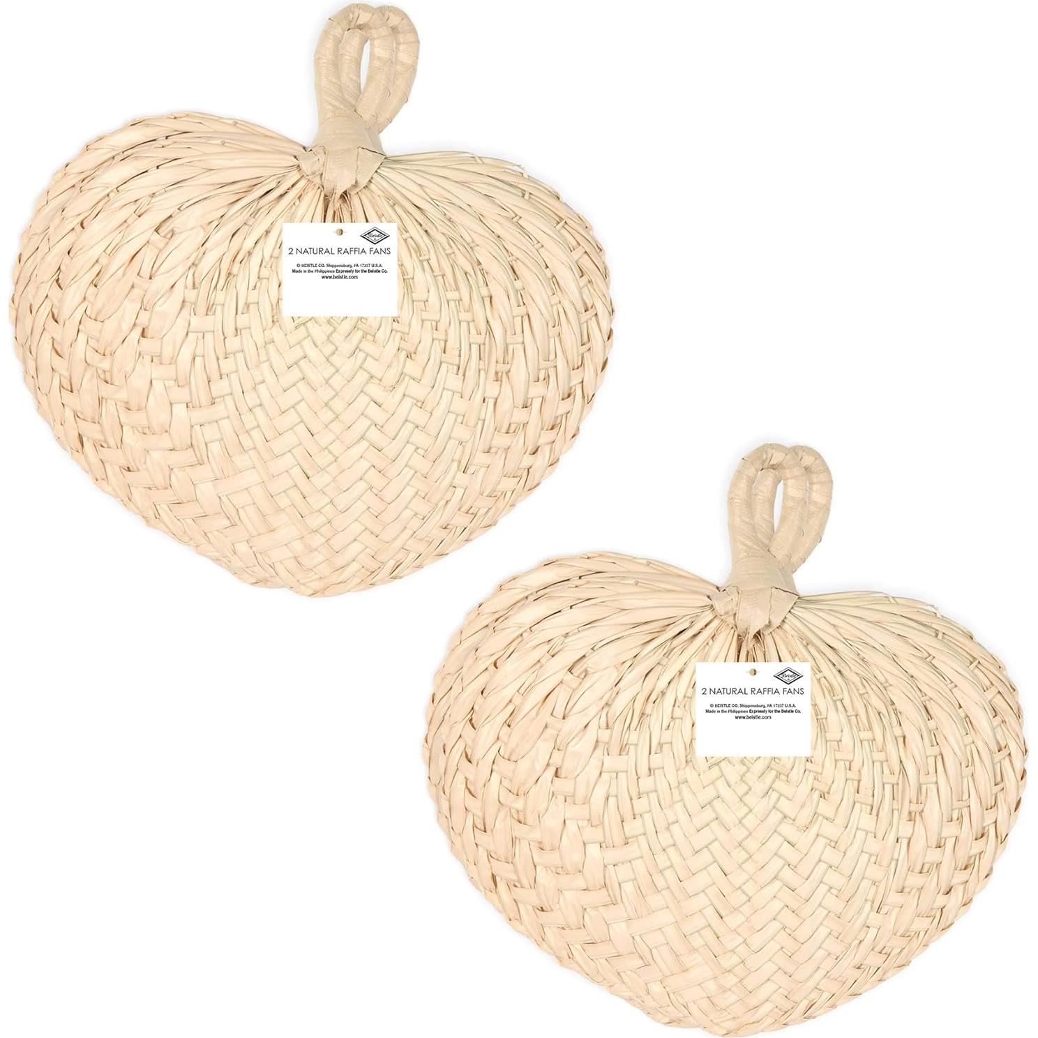 Ventiladores de Raffia Beistle 4 Piezas 28 cm Natural