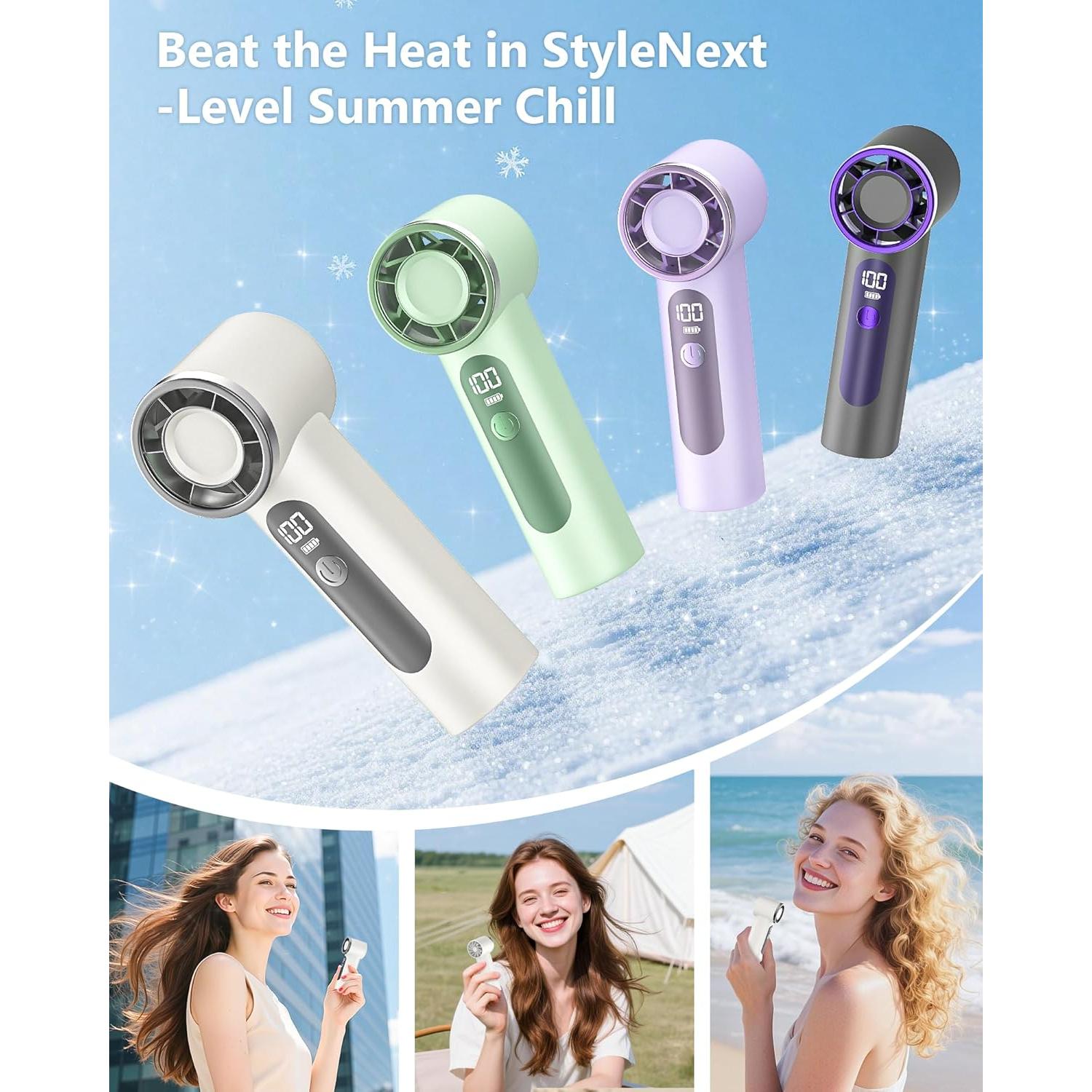 Ventilador Portátil de Mano AGEYOU X98 Batería 4000mAh Blanco