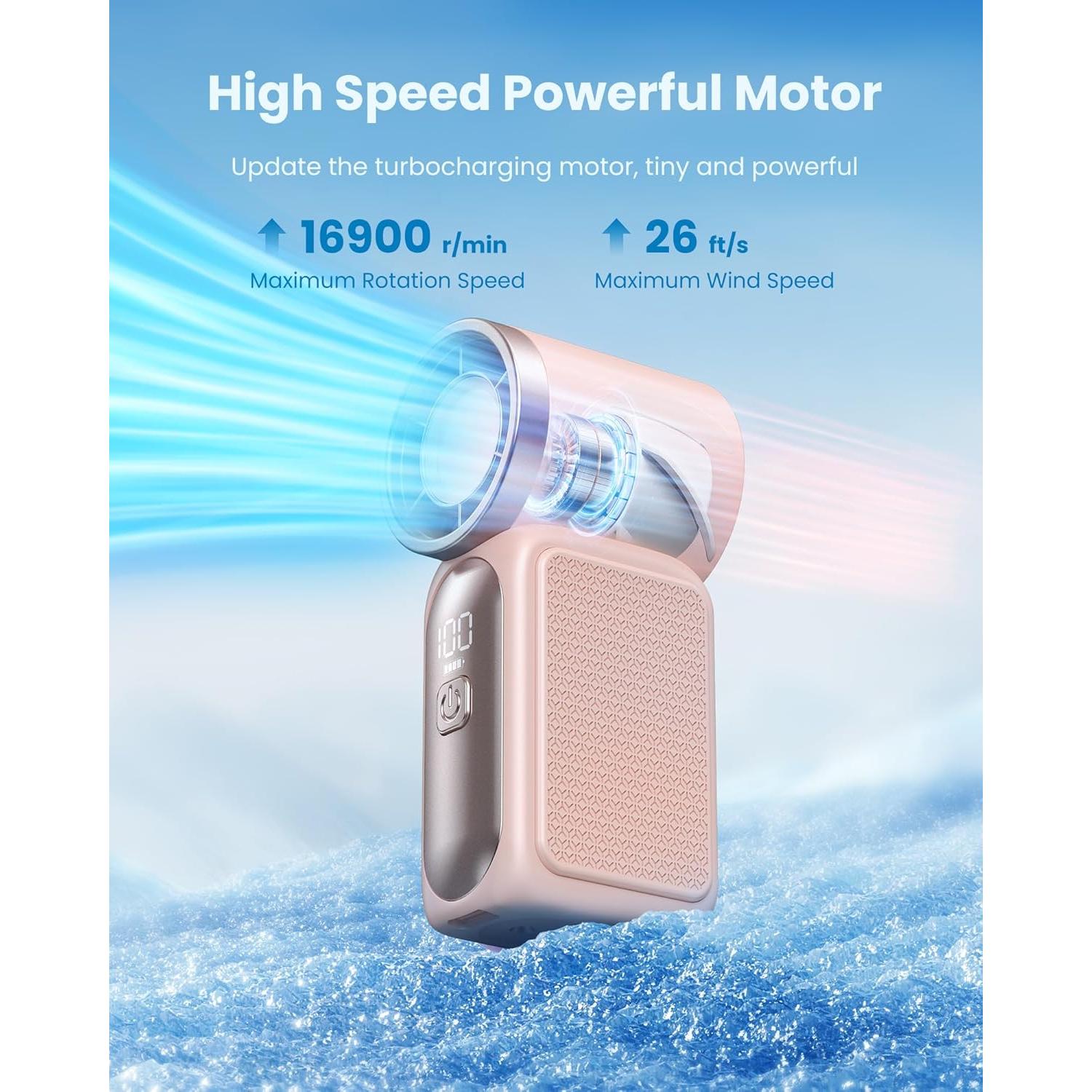 Ventilador de Mano Mini Gaiatop Rosa 16900 RPM 6 Velocidades