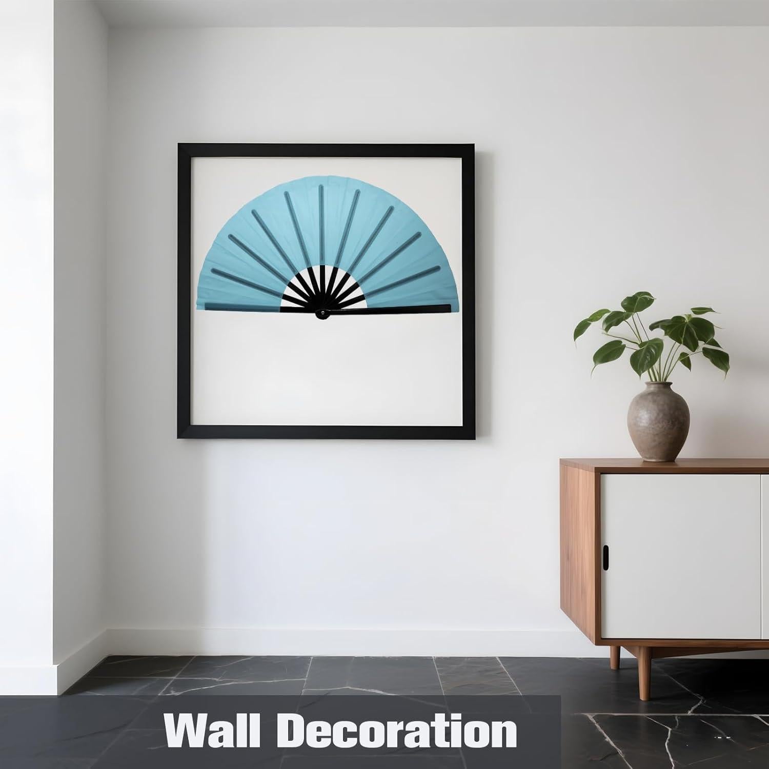 Abanicos Plegables QIRMIZI 10PCS Azul Claro 65cm para Rave