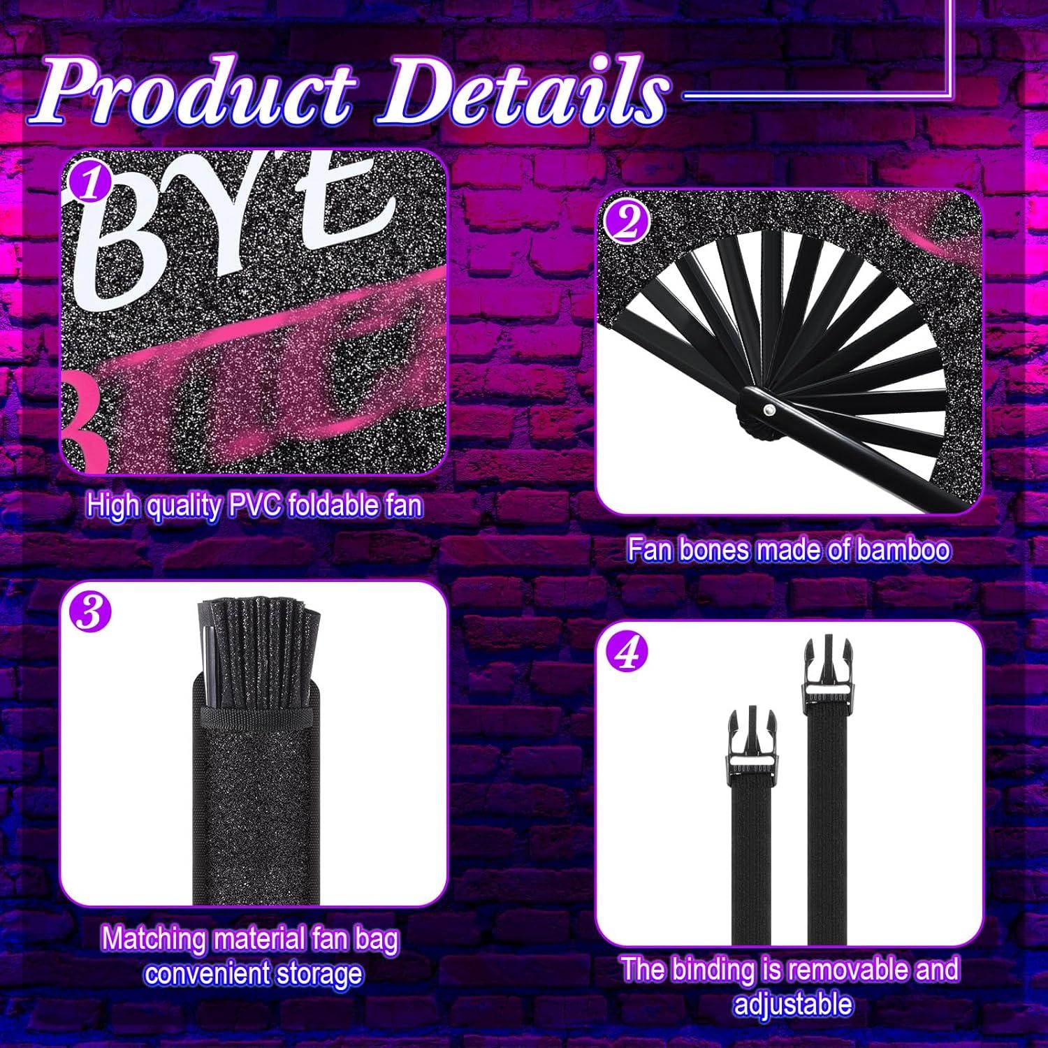 Ventilador de Rave Plegable FairySandy con Funda 64 cm