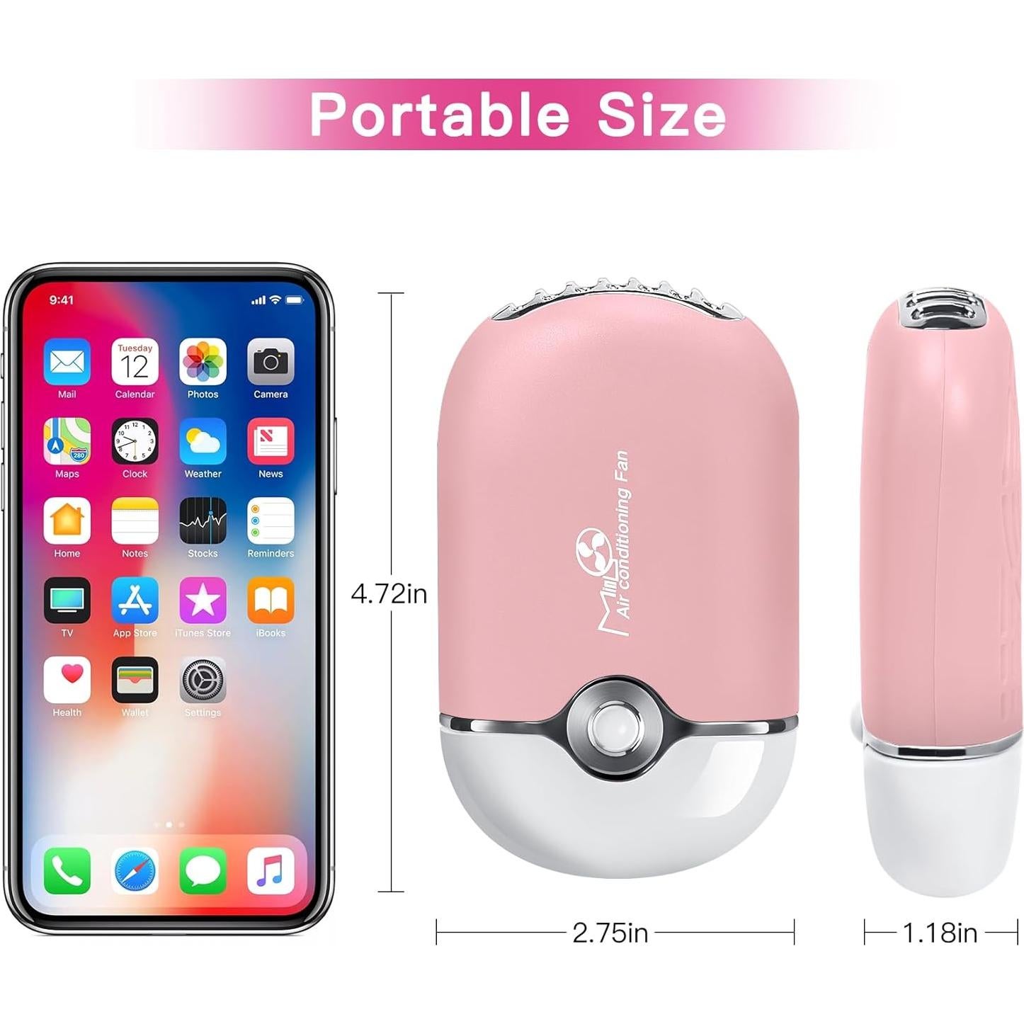 Ventilador Mini Portátil Mlogiroa para Pestañas Rosa USB