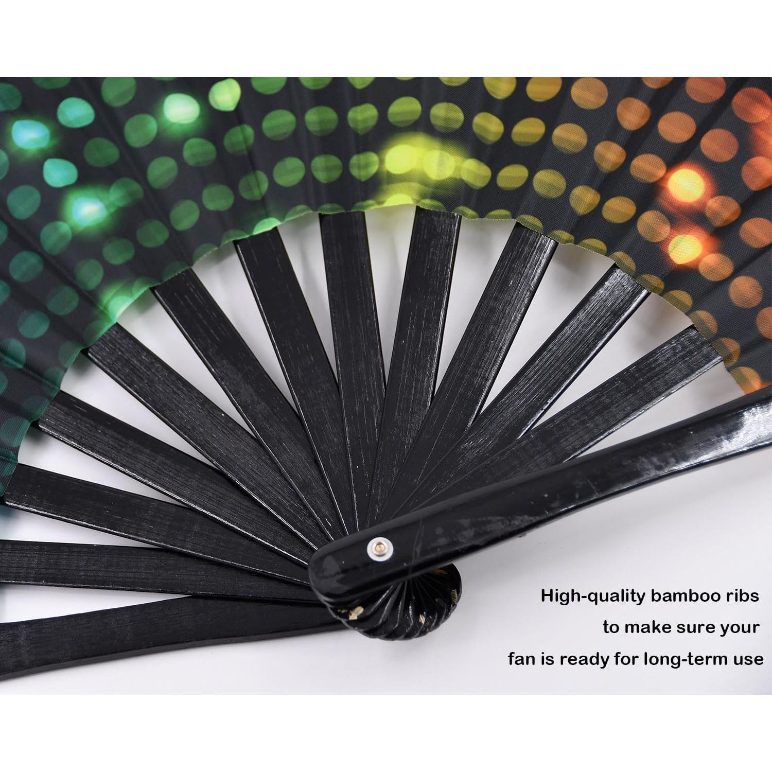 Gran Abanico Plegable STHUAHE 35.56x66.04cm para Rave