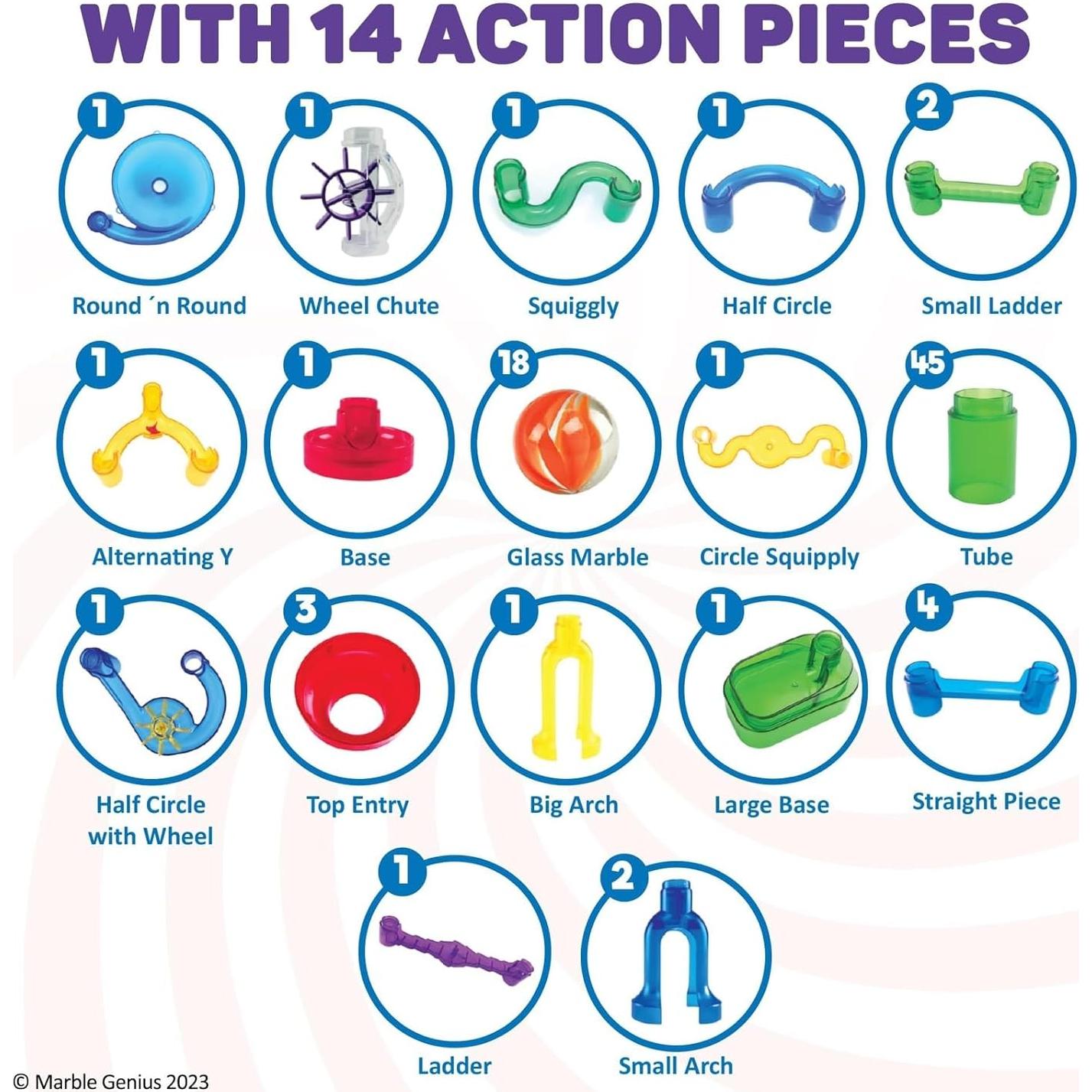 Juego de Canicas Marble Genius - 85 Piezas para Niños