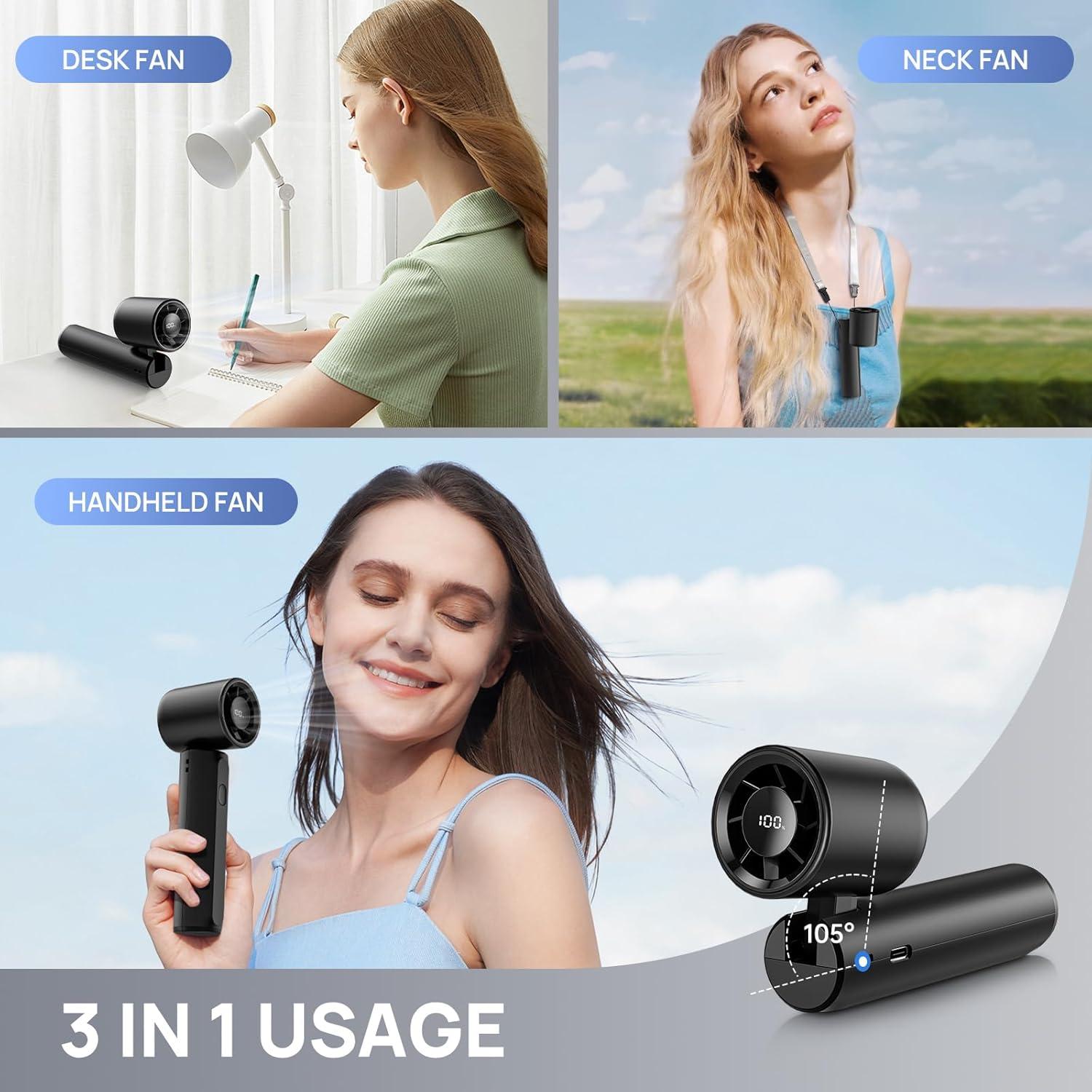 Ventilador Portátil DUOMIY G500 Mini 18000RPM Recargable