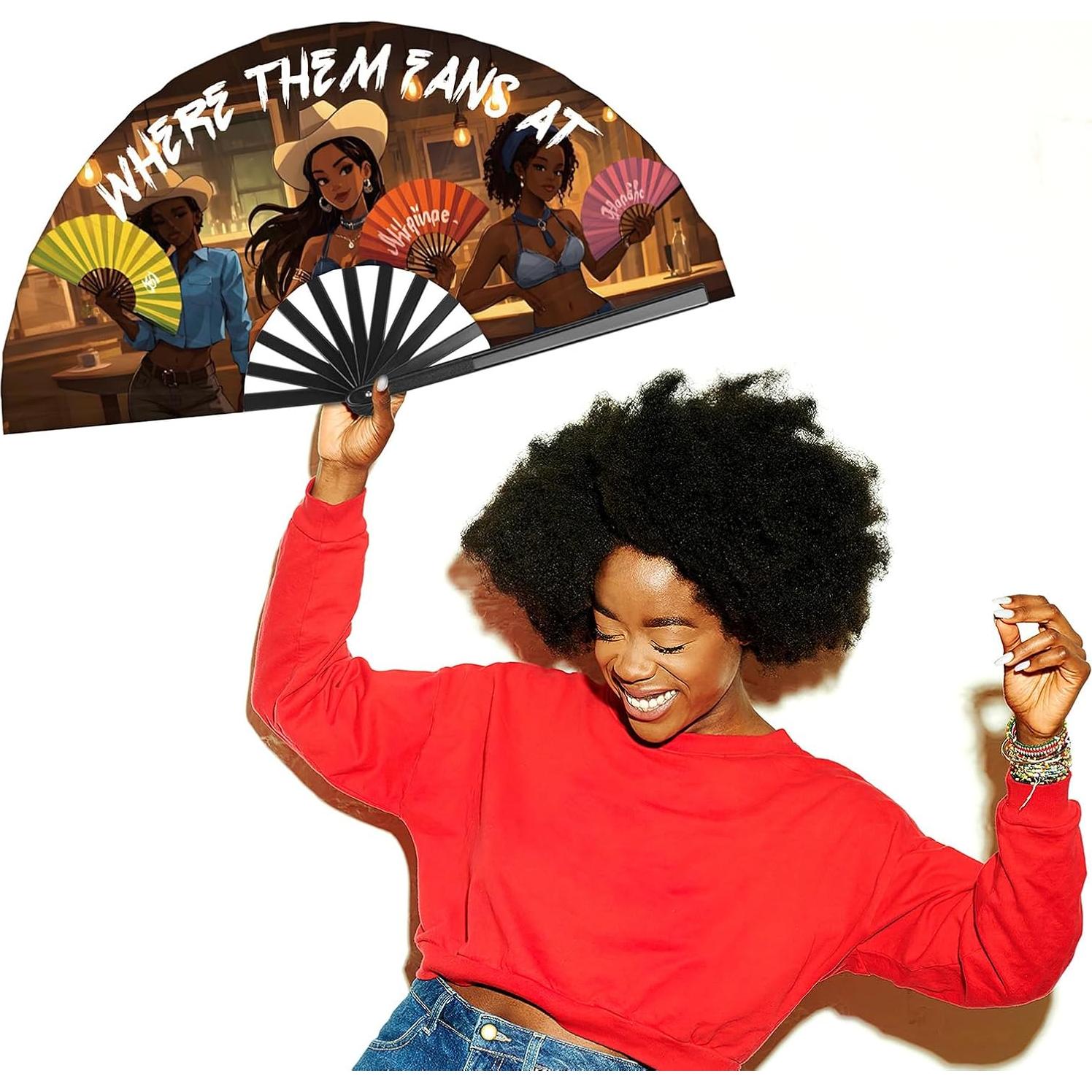 Ventiladores de Mano Plegables Colorato 66cm para Festivales